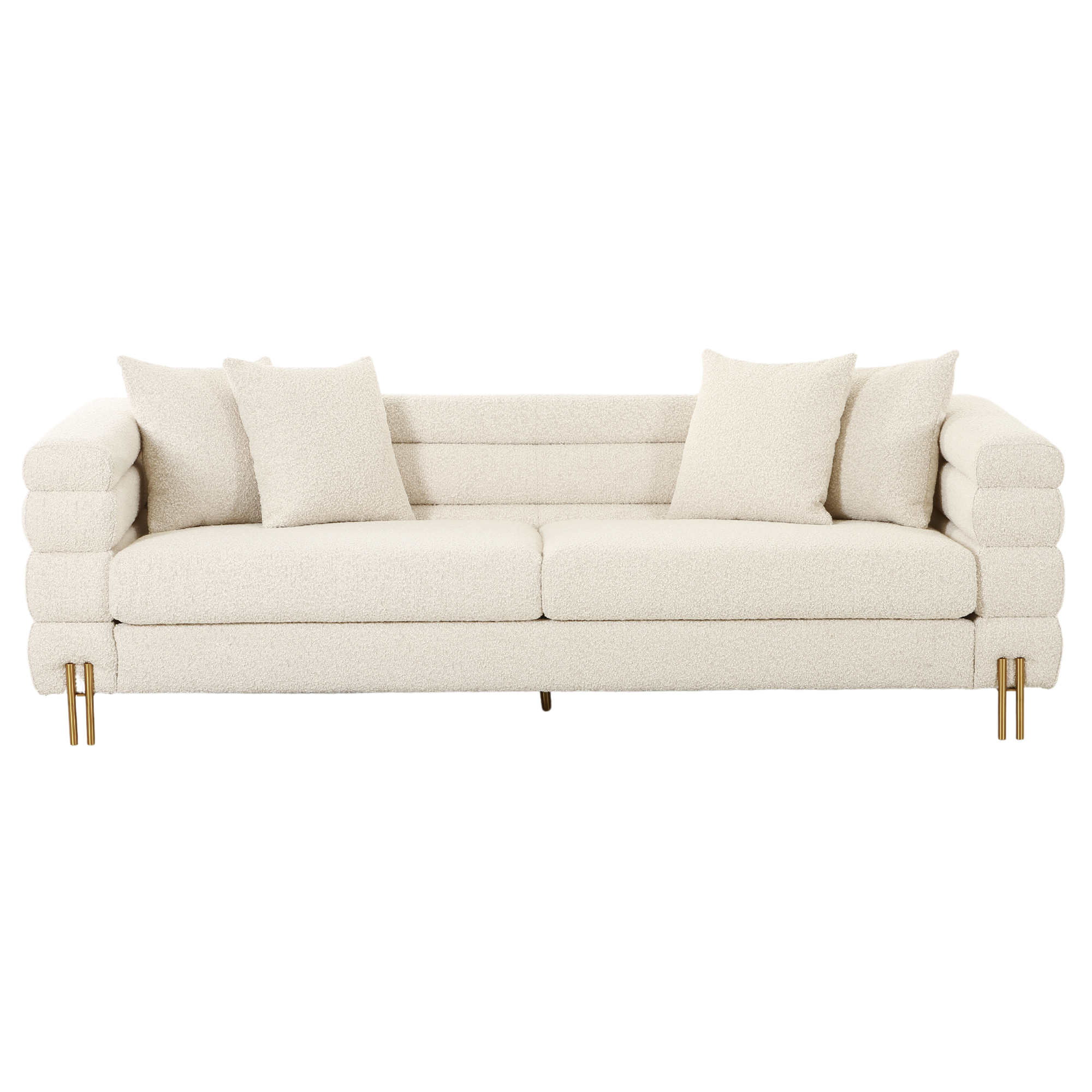 Layers Square Bouclé Cream Sofa