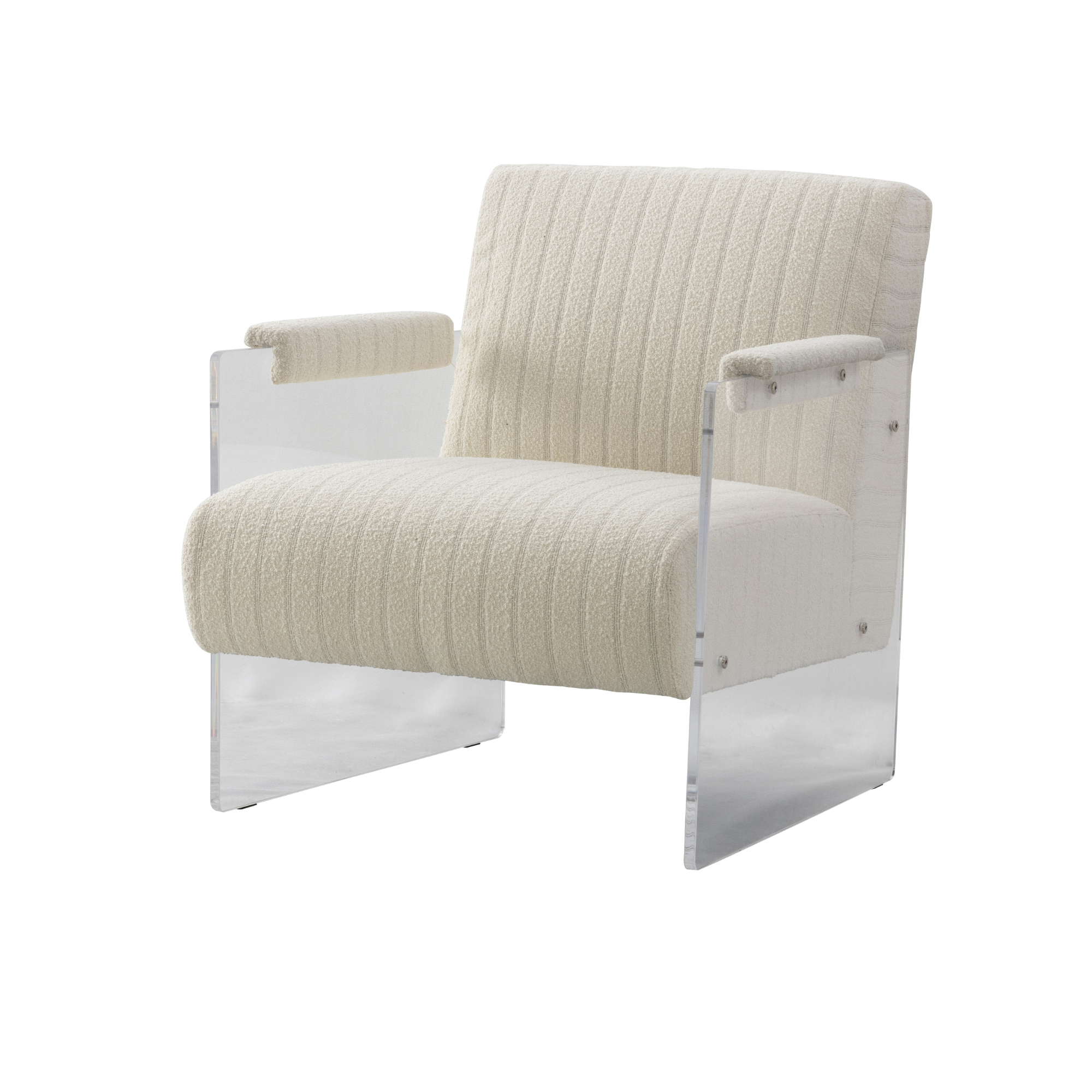 Acrylic Sides cream accent chair