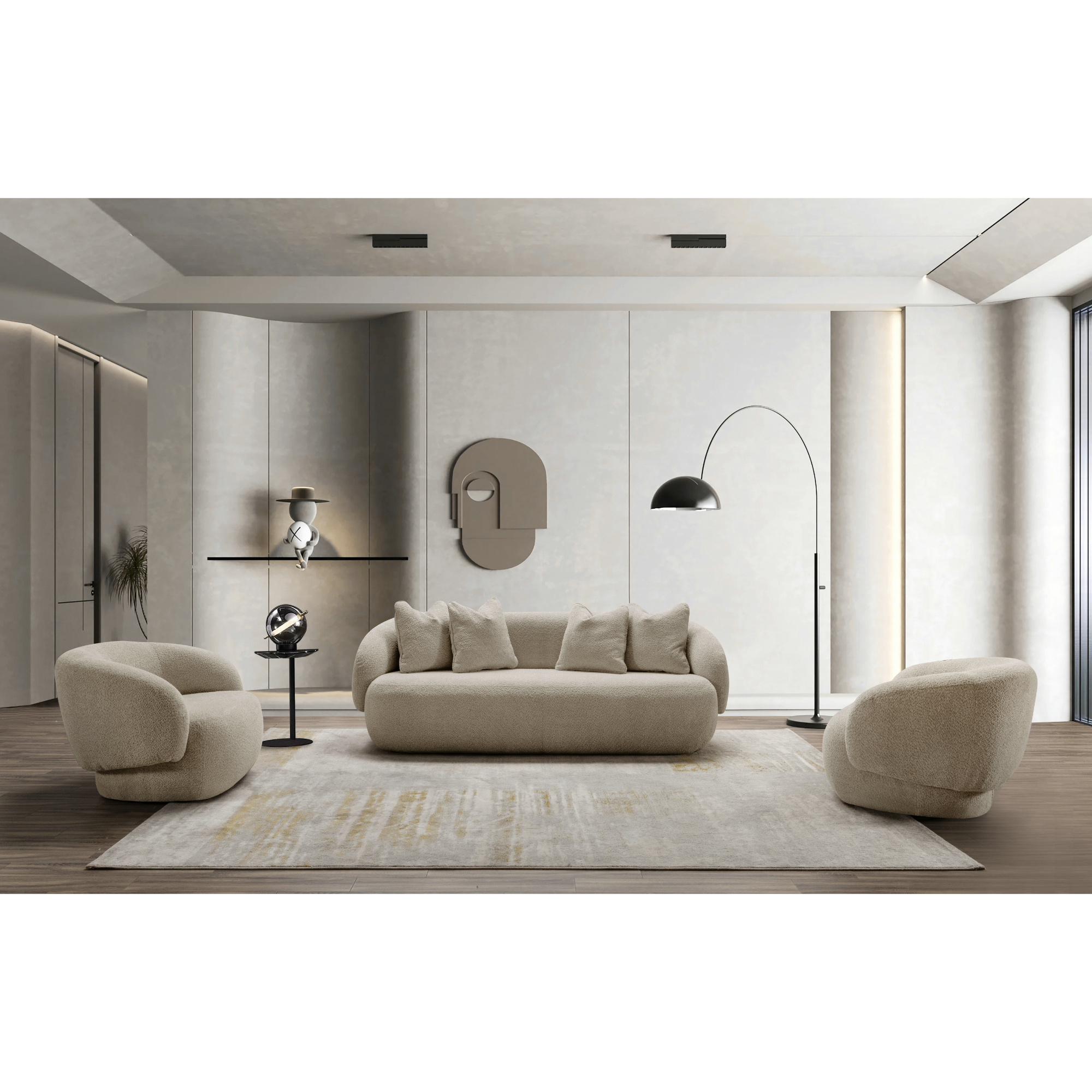 Raya Beige Sofa (220cm)