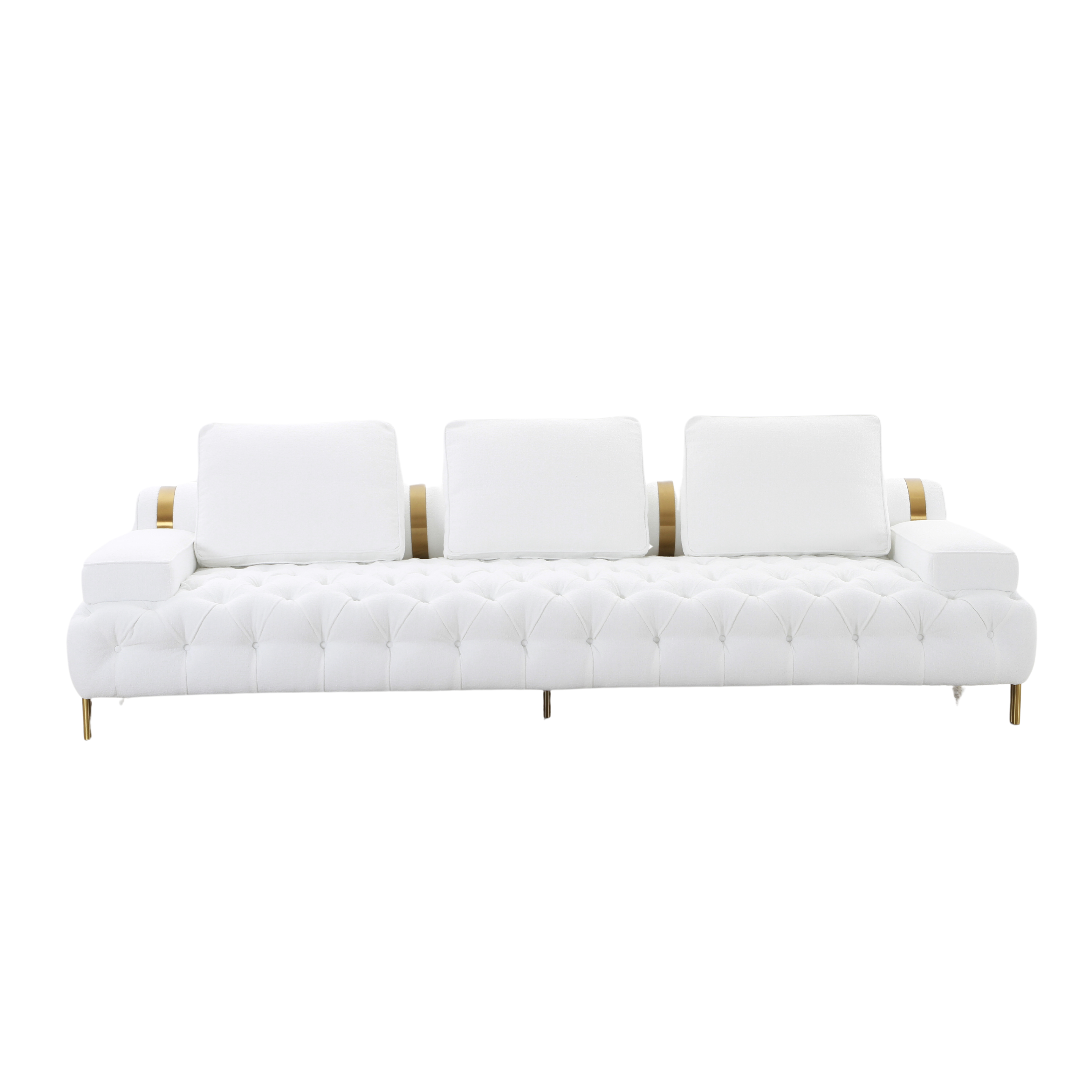 Tufting White 4 Seater Sofa