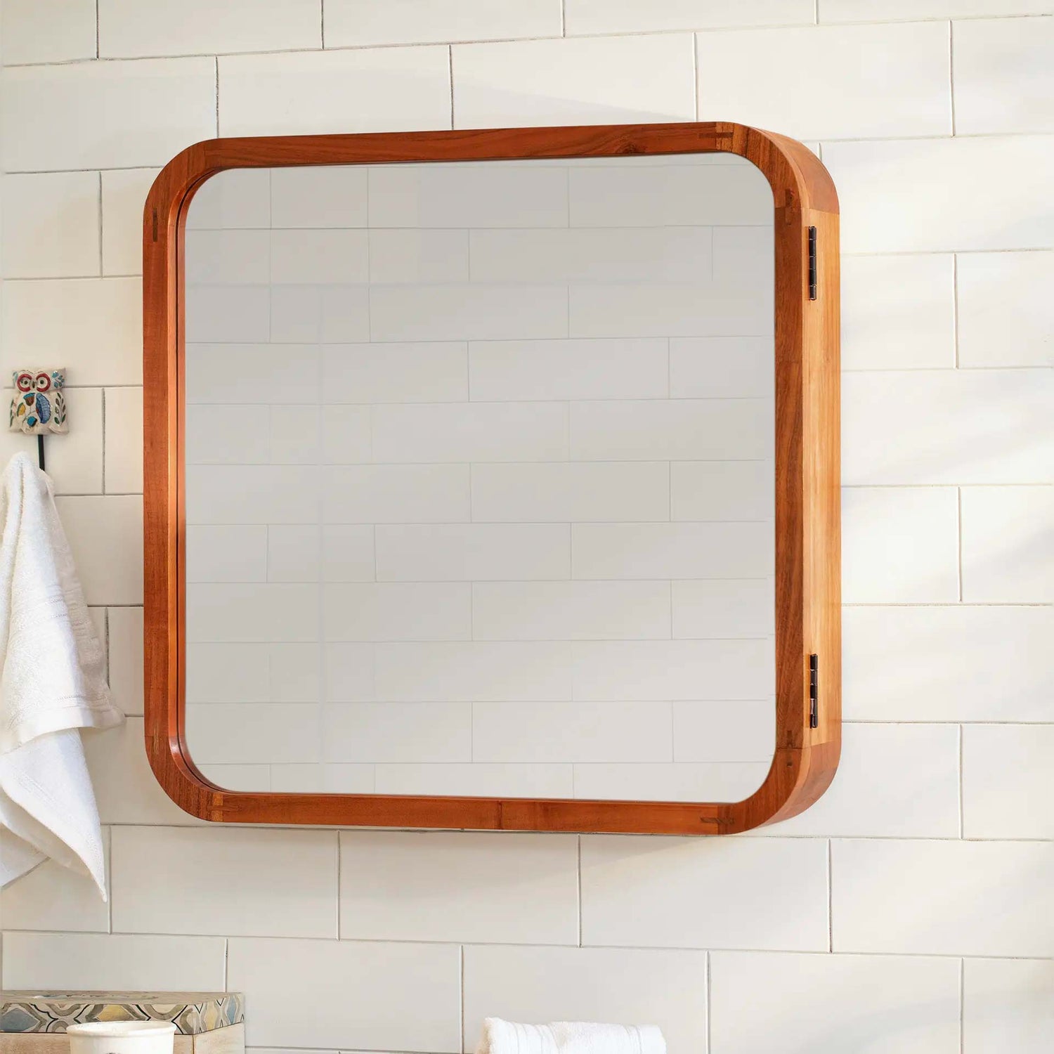 Wall Cabinet with Mirror - Square