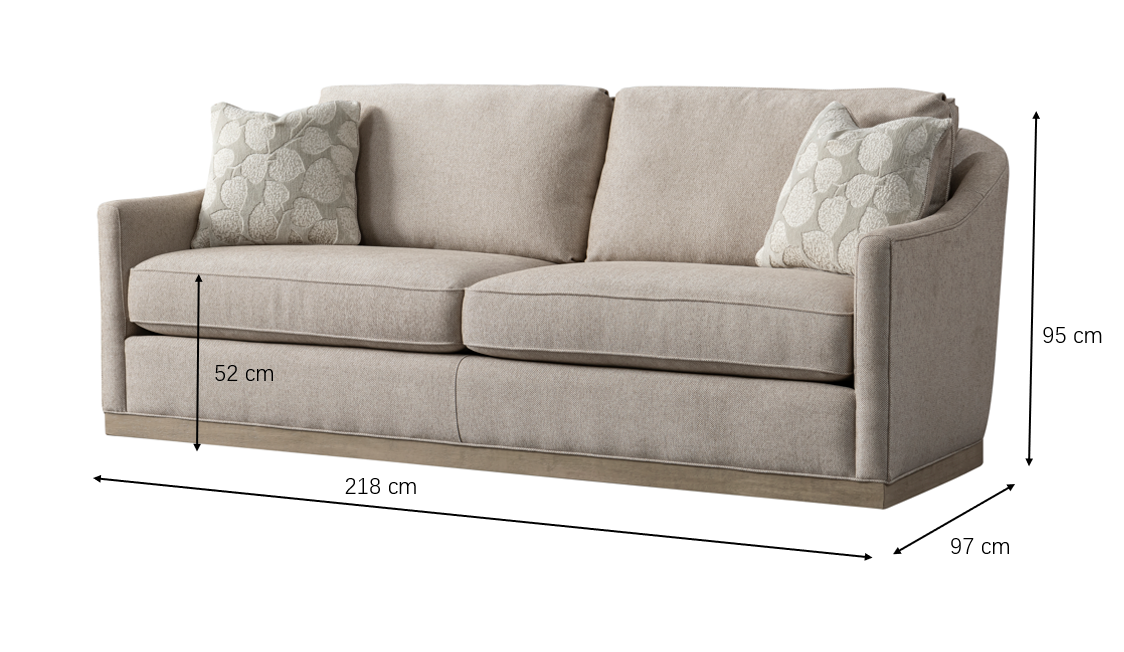 Rahaf Light Beige Sofa (218cm)