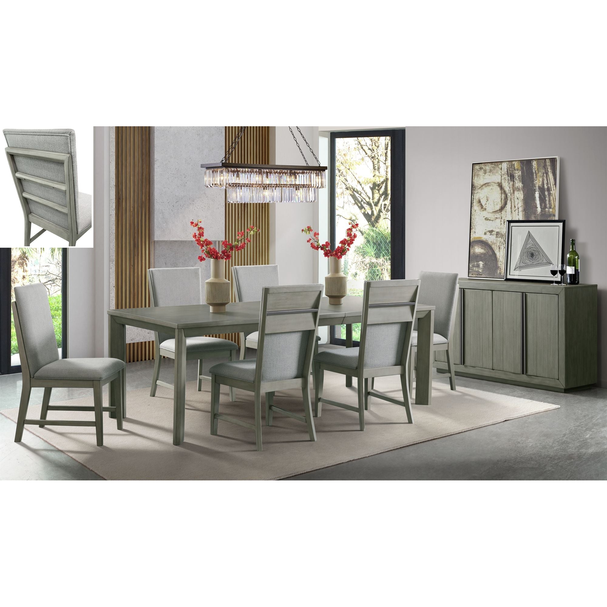 Nashville Grey Dining Table Set - No Server