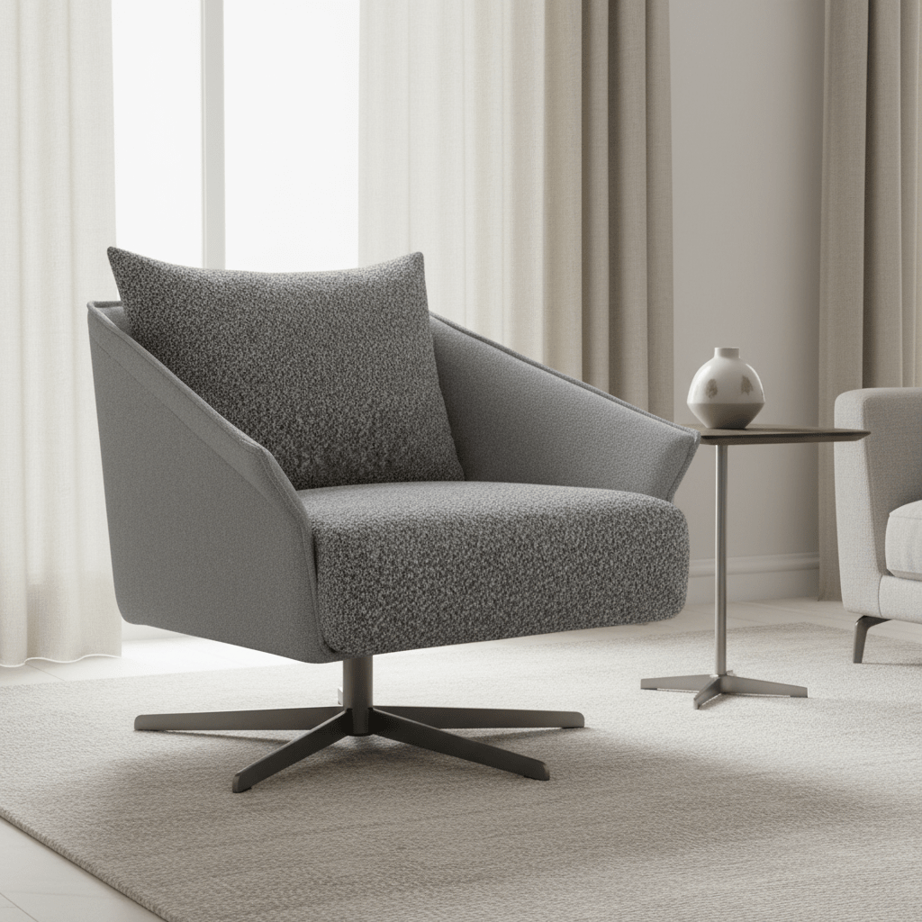 كرسي Ahad Grey Boucle