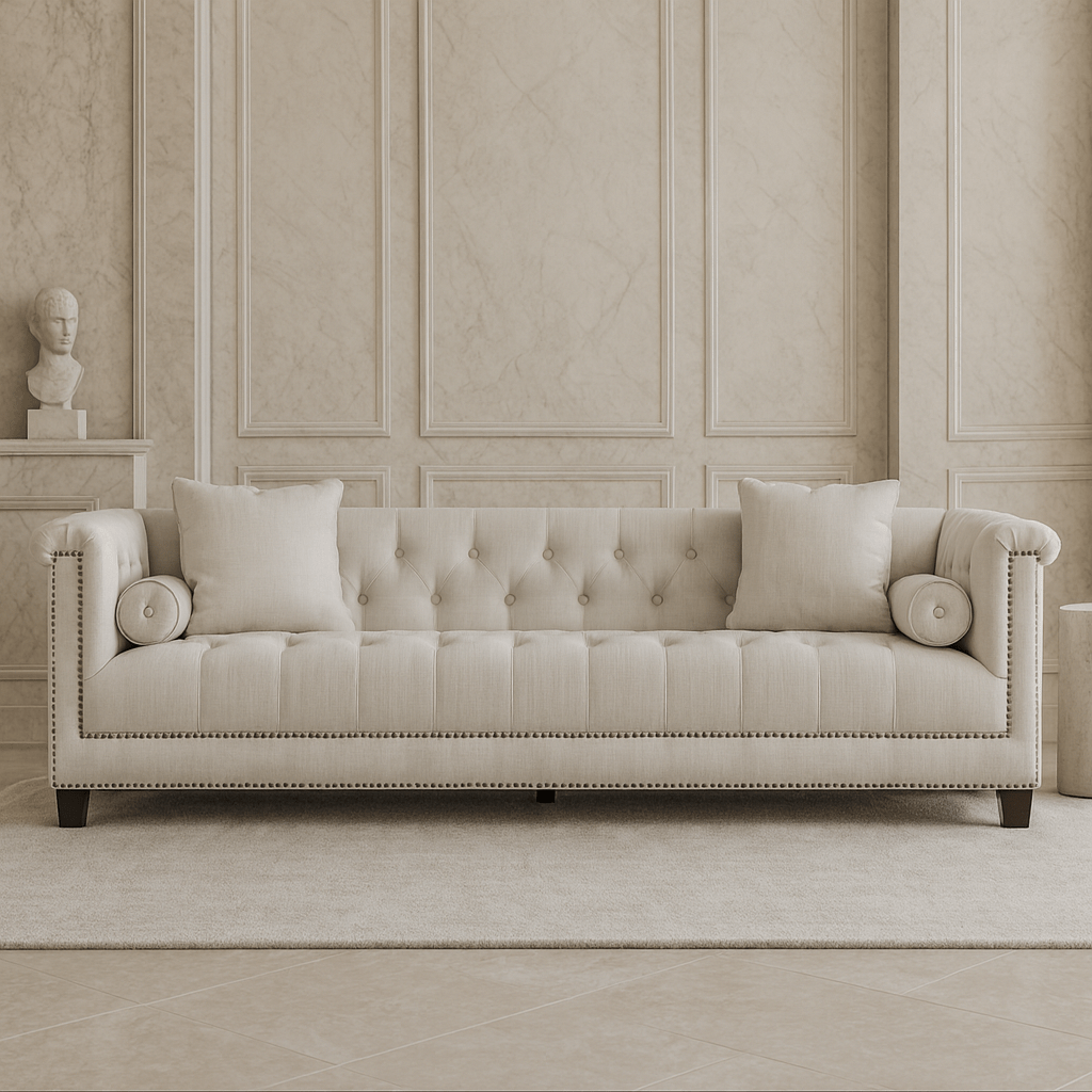 Alabid Linen off-White 4-Seater Sofa (247cm)