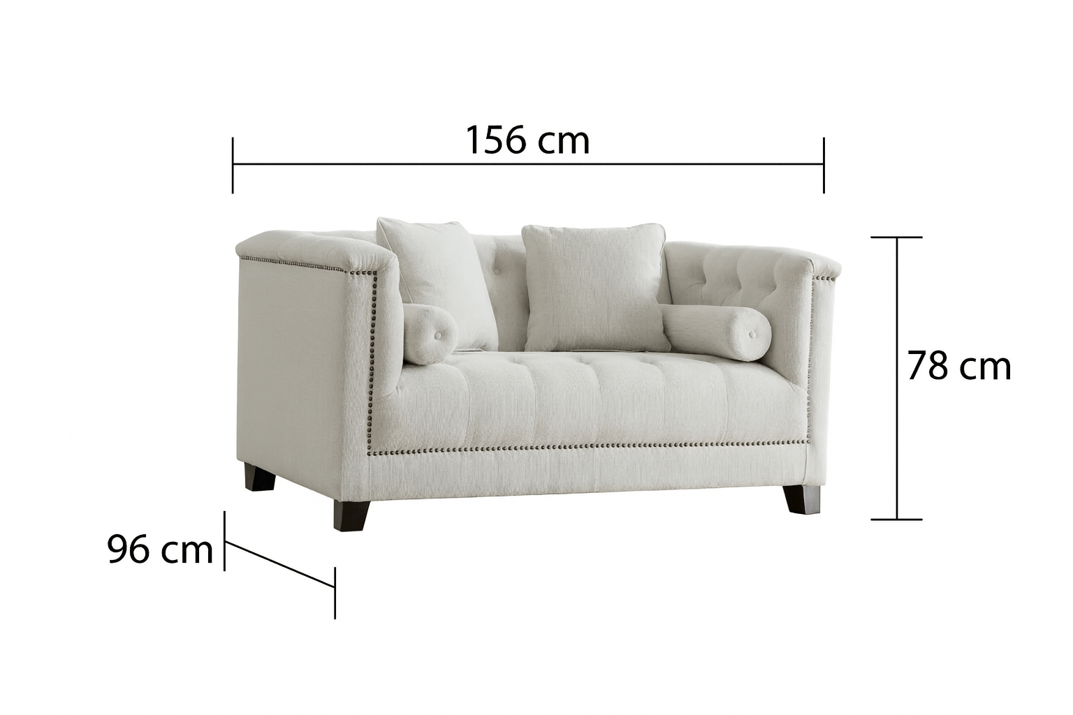 Alabid Linen off-White Loveseat (156cm)