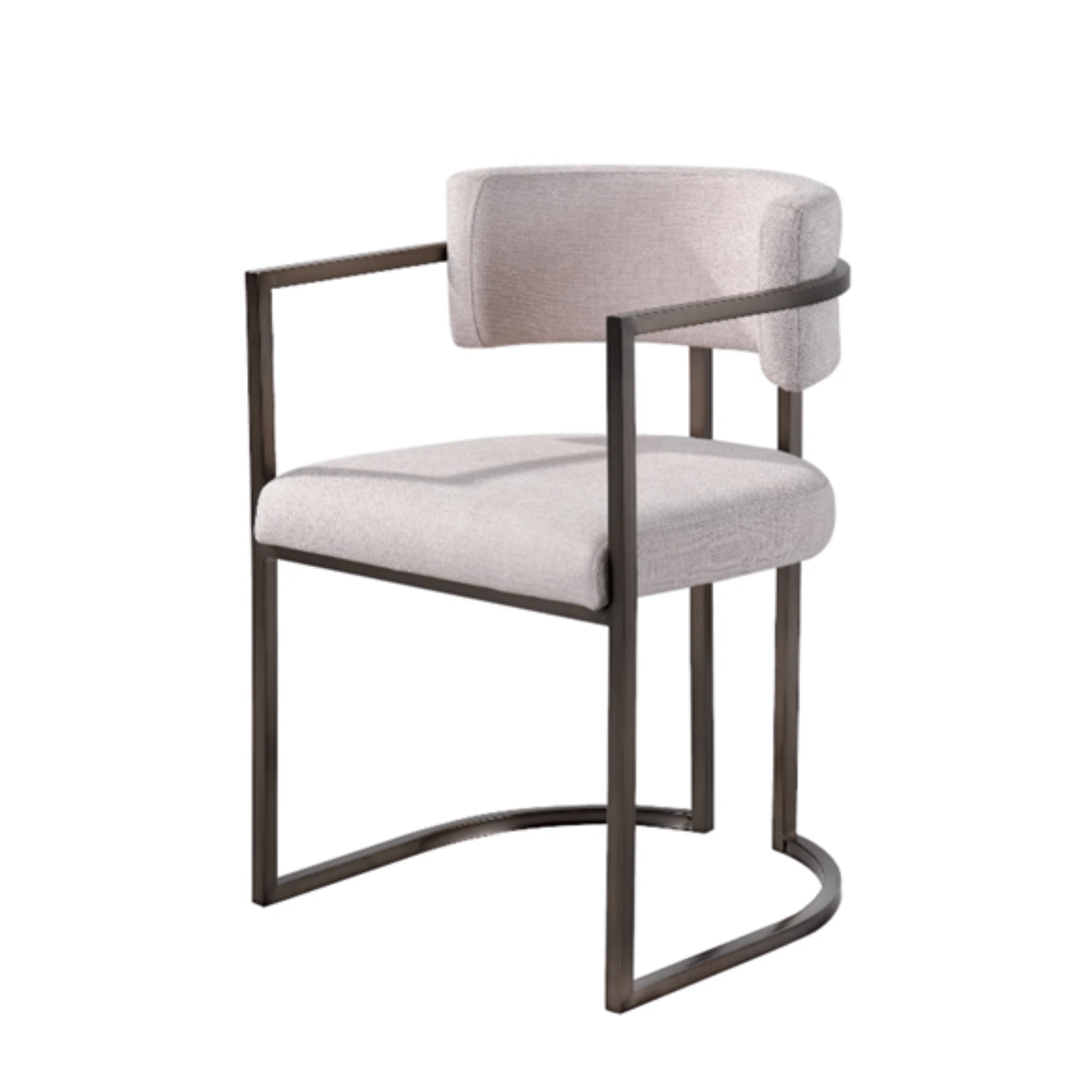 Alexa Light Beige Dining Chair- Bronze Legs