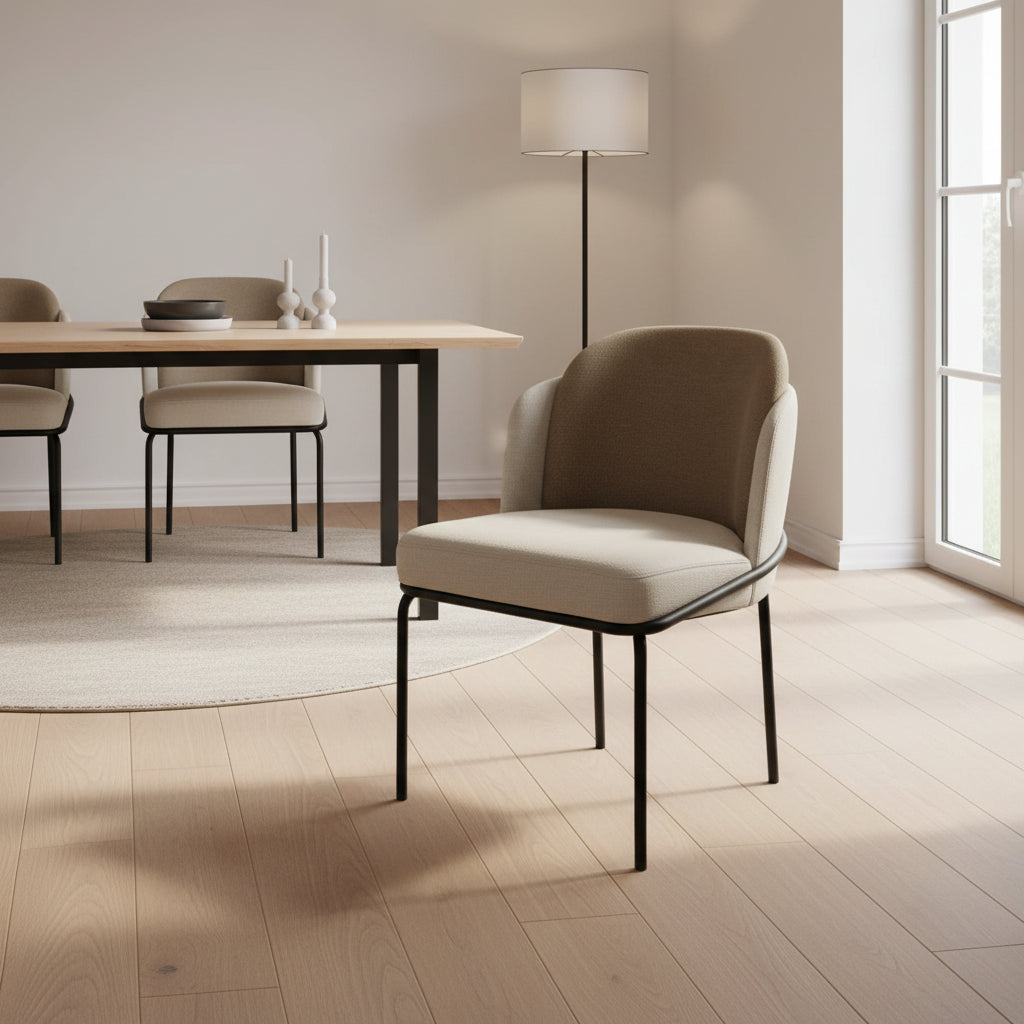 All Fabric Matte Black Dining Chair