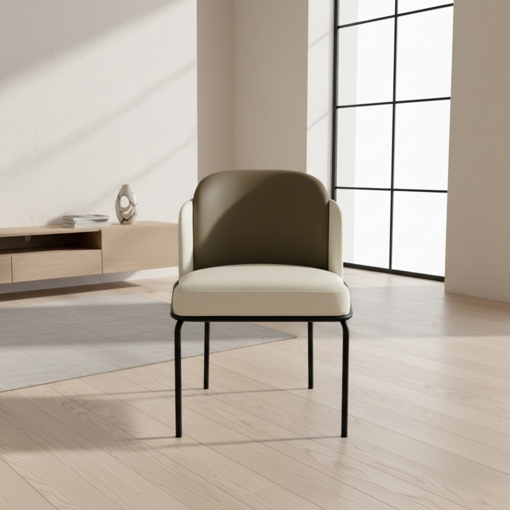 All Leather Matte Black Dining Chair