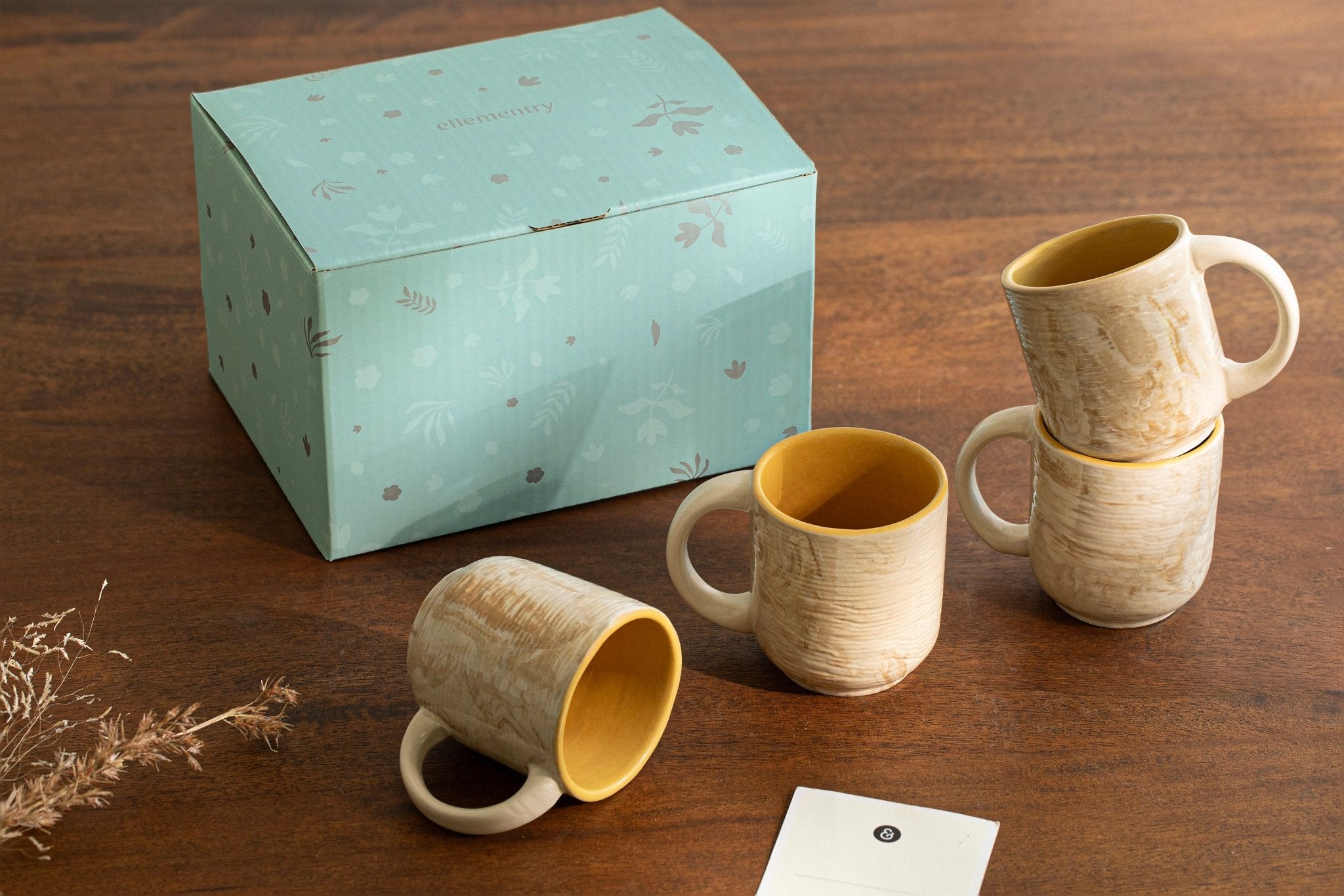 Amber Love Ceramic Mug Set of Four