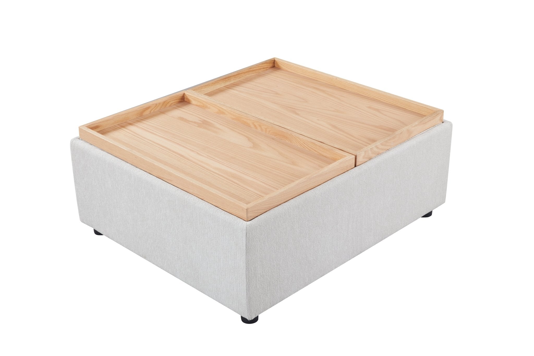 Anees Beige natual oak COFFEE TABLE/OTTOMAN(WITH STORAGE)