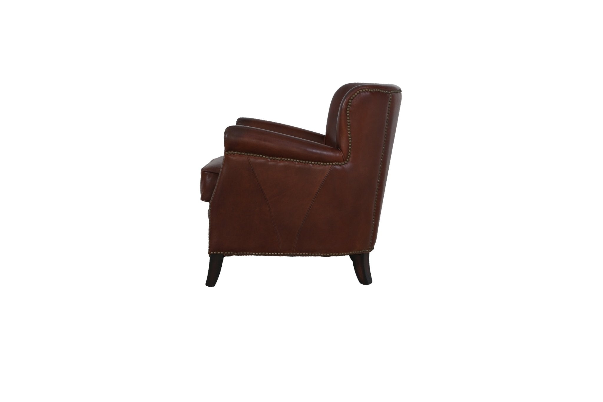 April Brown Leather Accent Chair