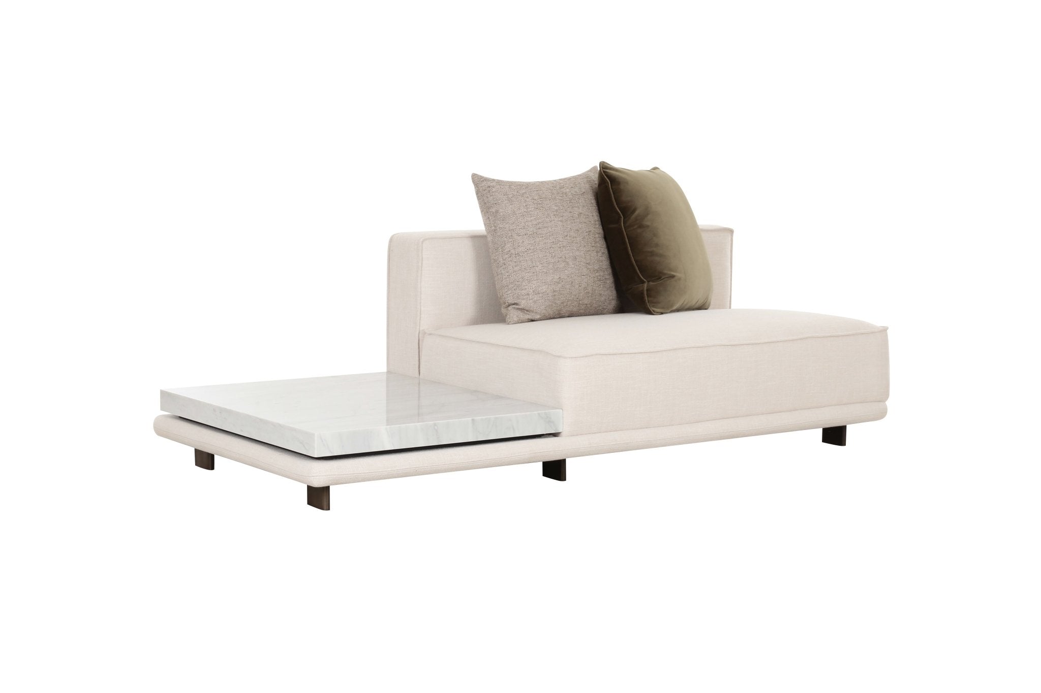 Arena White Sectional With Free Rug