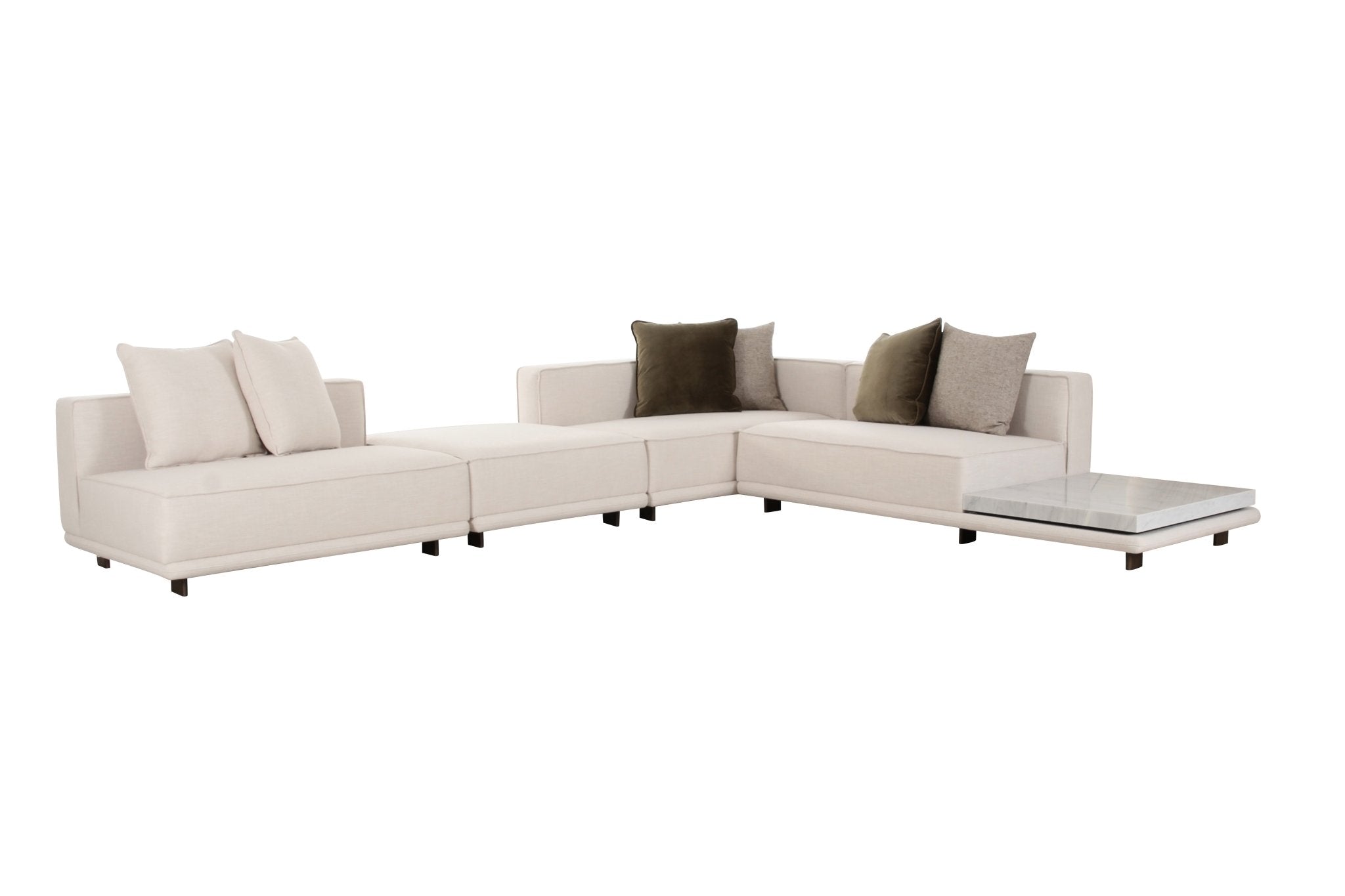 Arena White Sectional With Free Rug