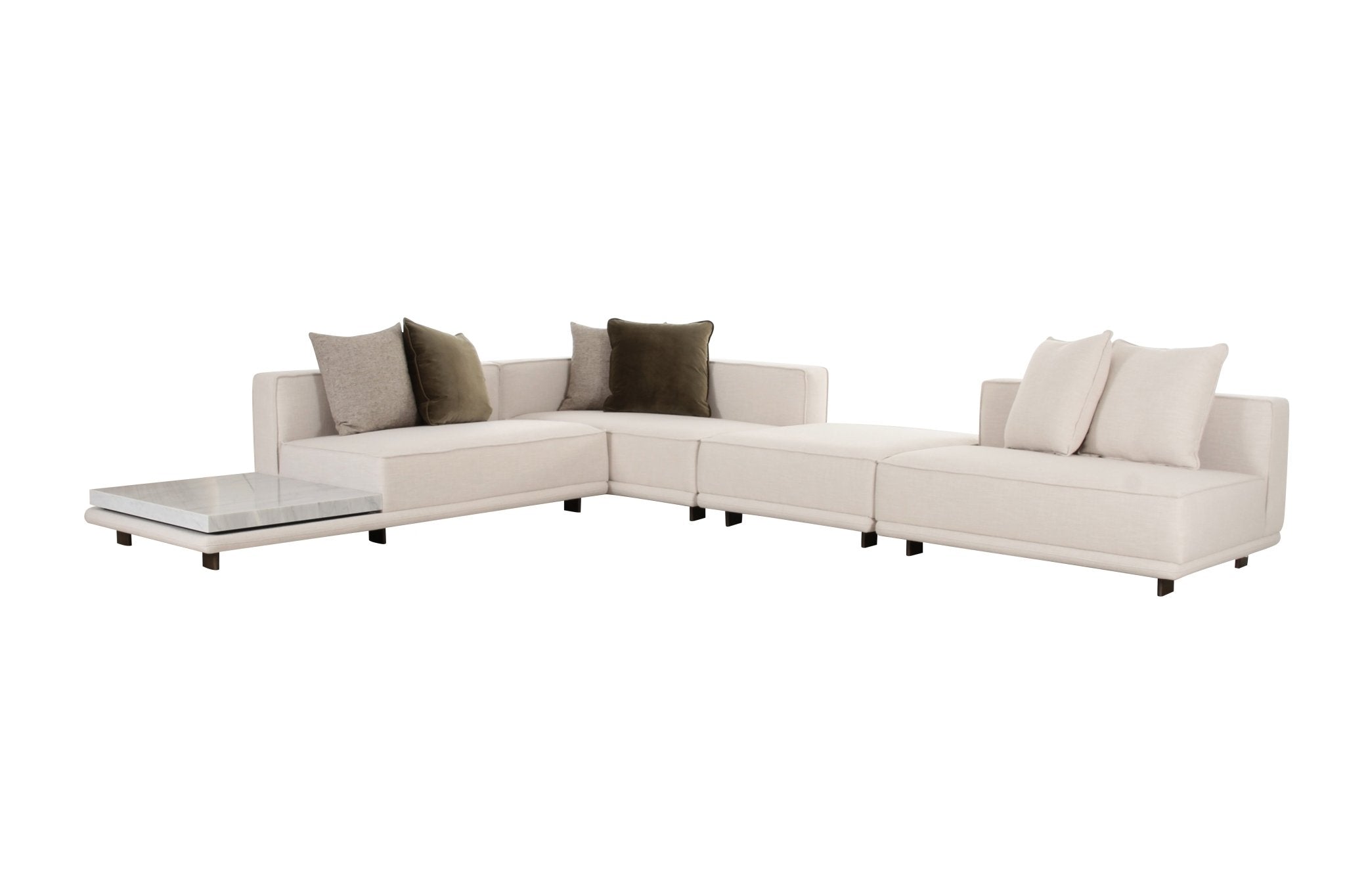 Arena White Sectional With Free Rug