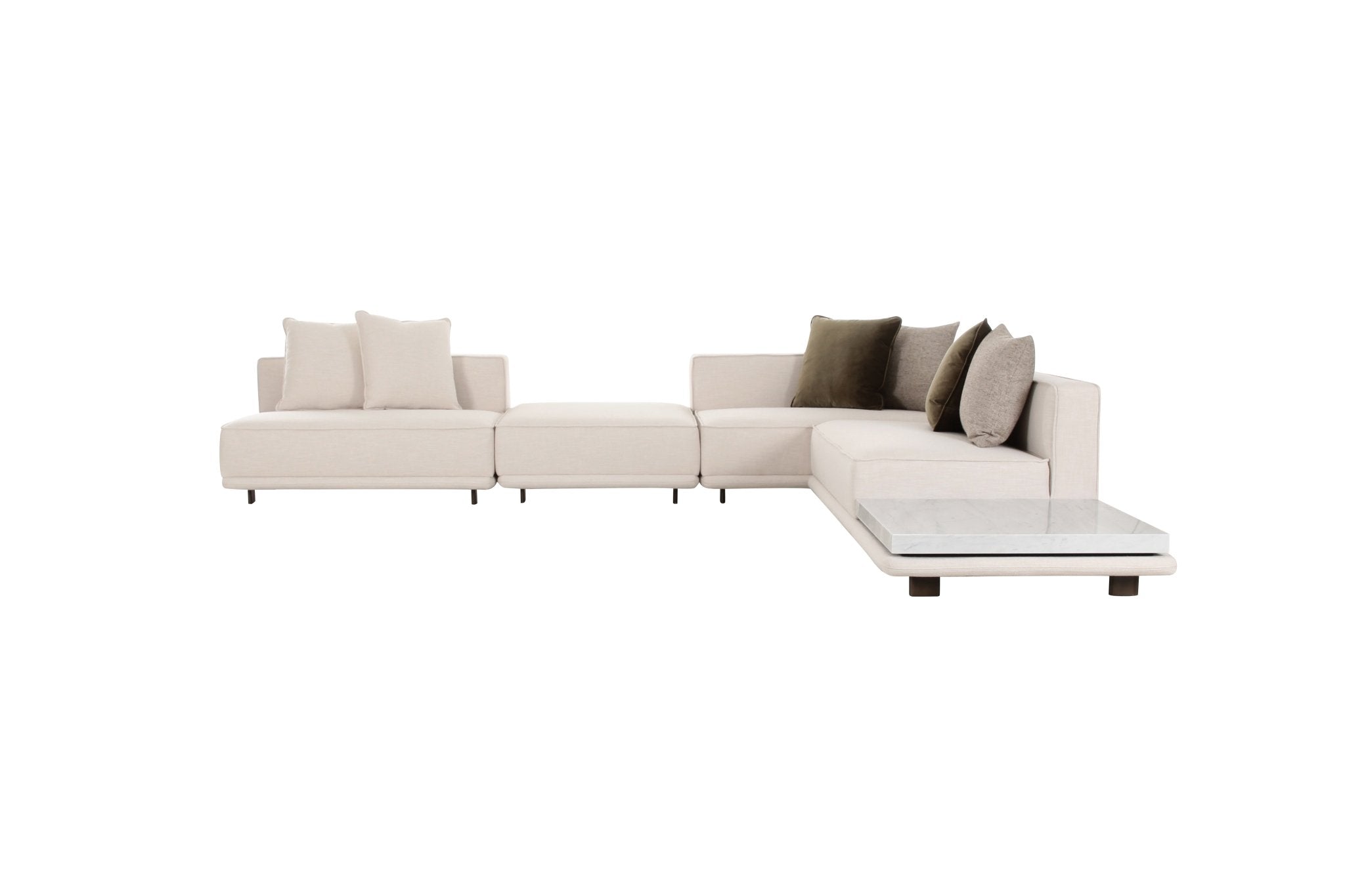 Arena White Sectional With Free Rug