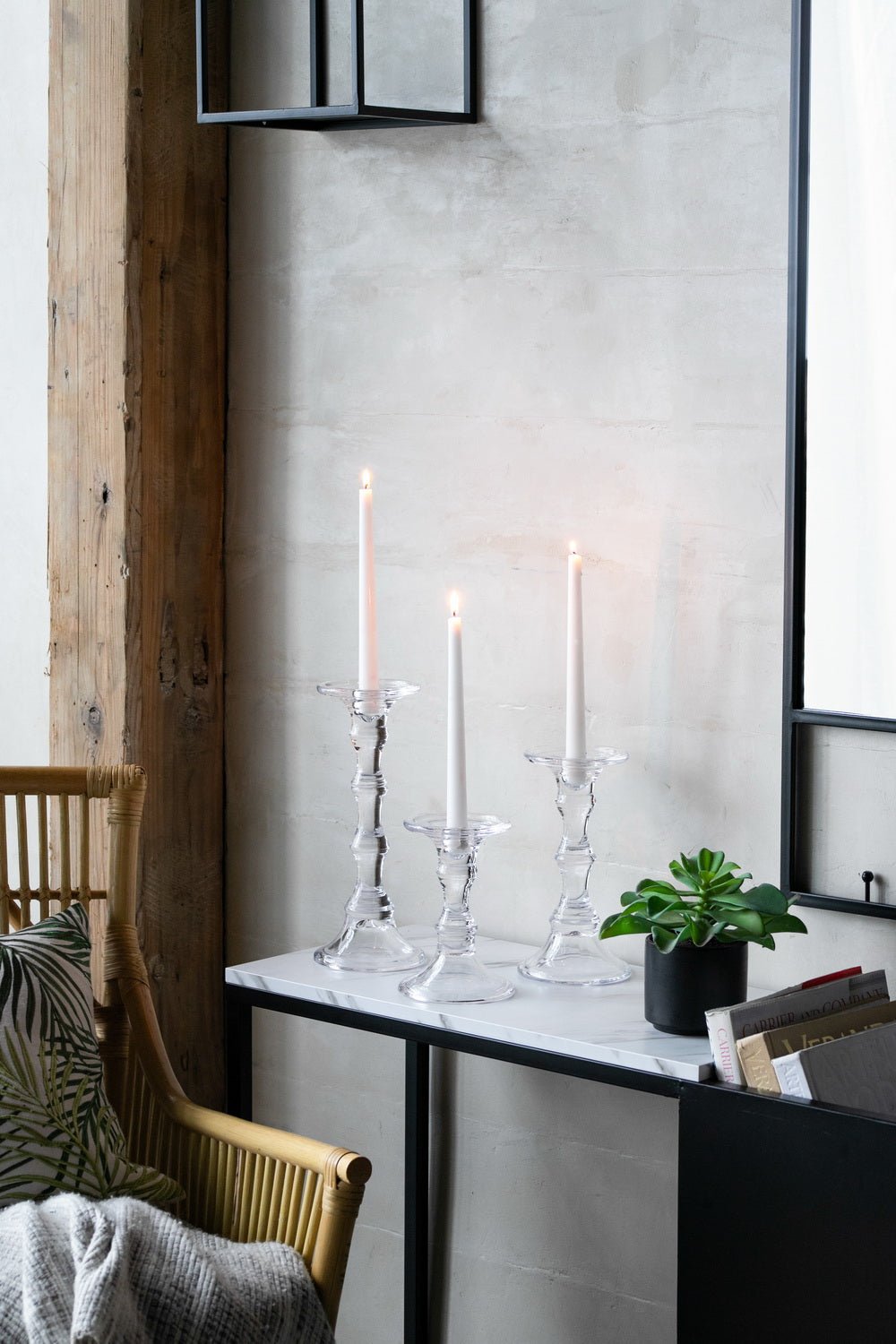 Audrey Glass Candlestick, Tall
