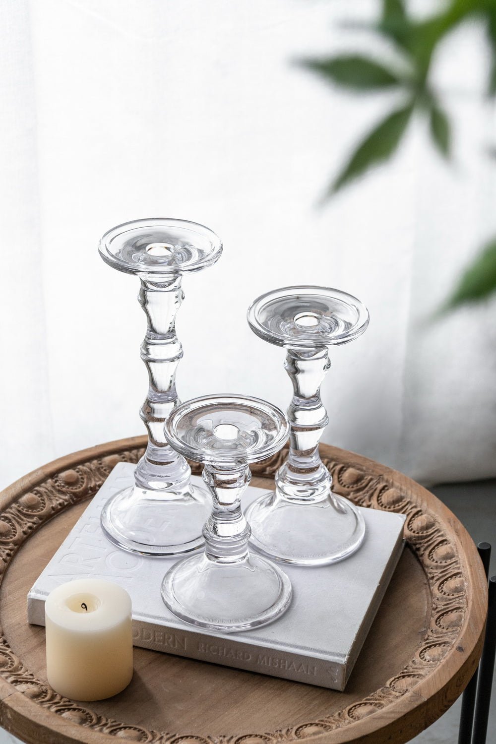 Audrey Glass Candlestick, Tall
