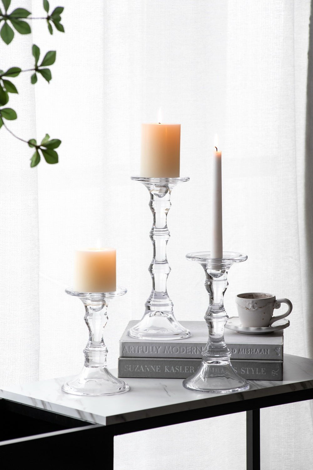 Audrey Glass Candlestick, Tall