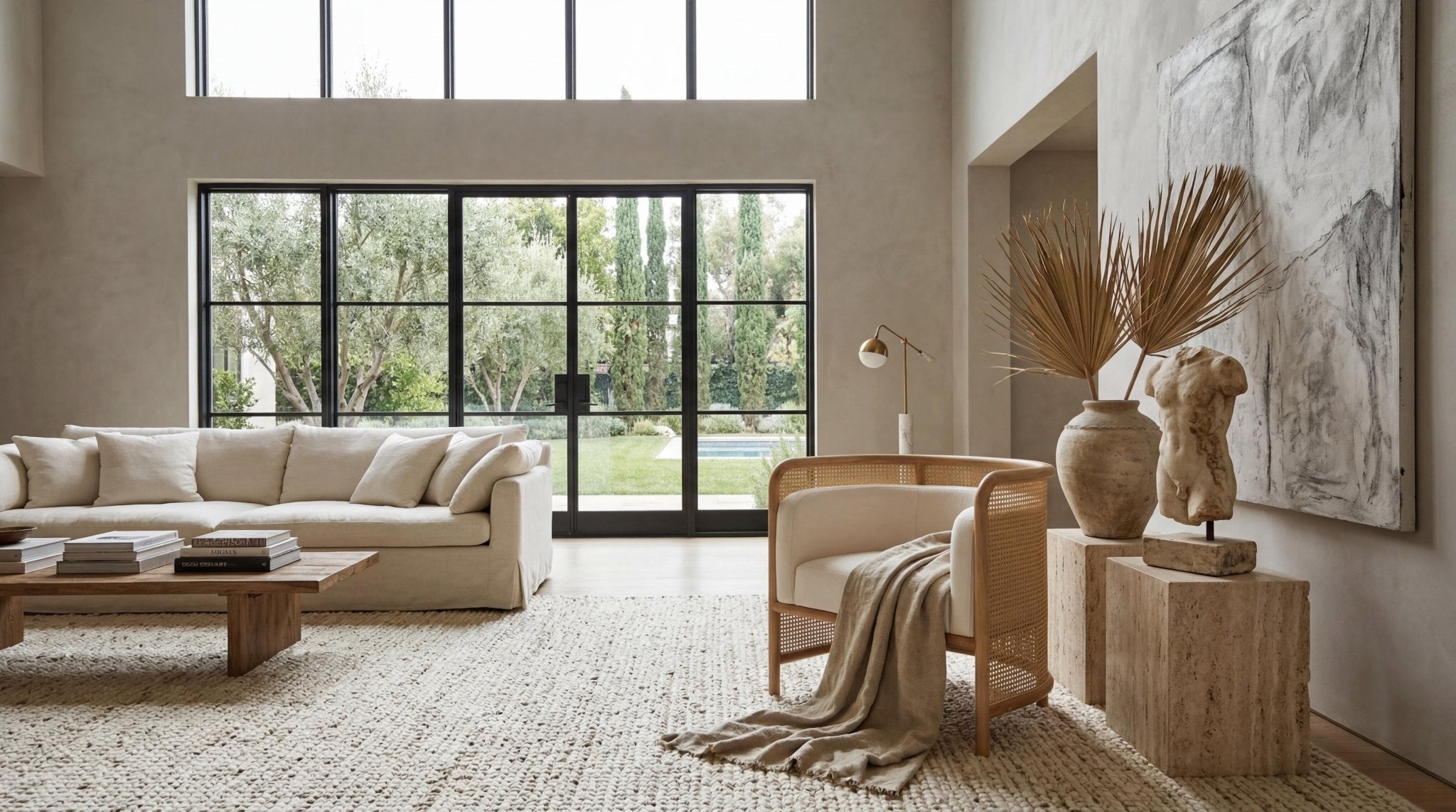 Ava White Rattan Accent Chair