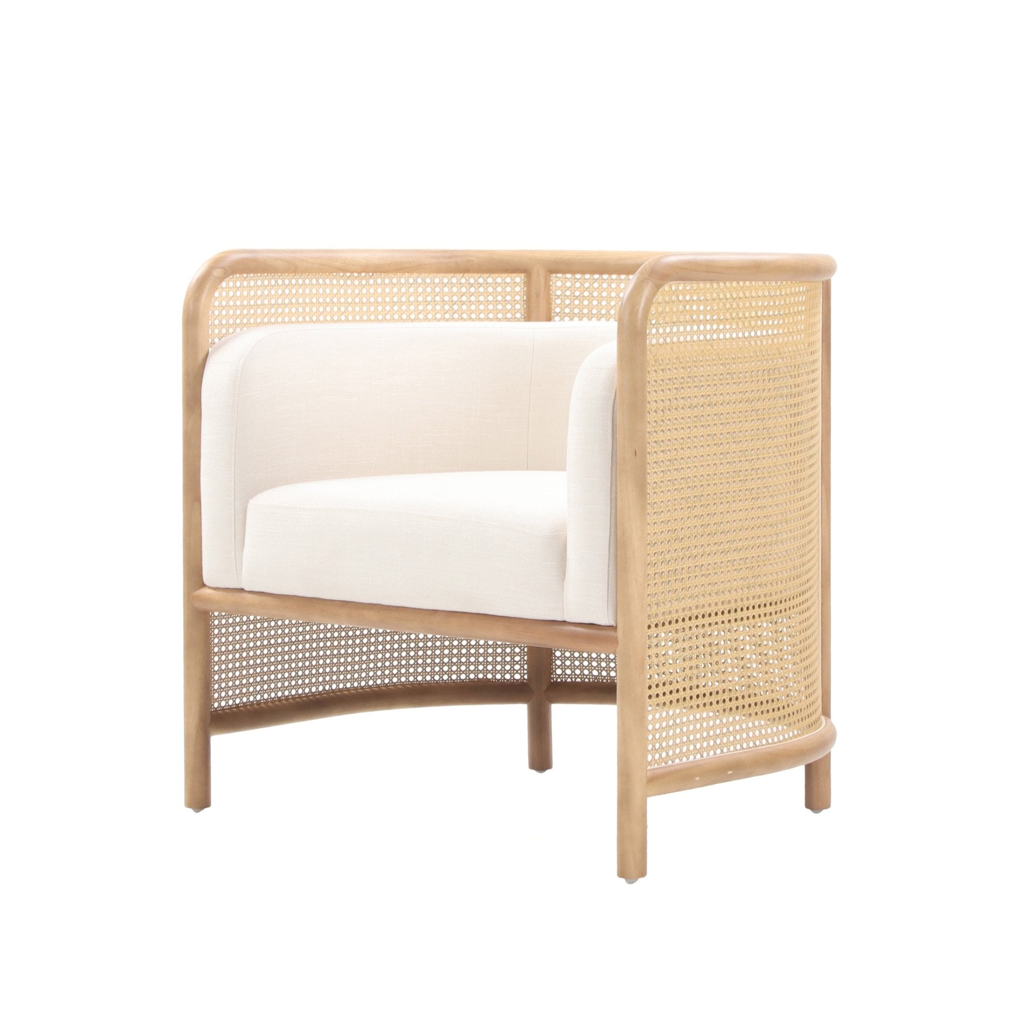 Ava White Rattan Accent Chair