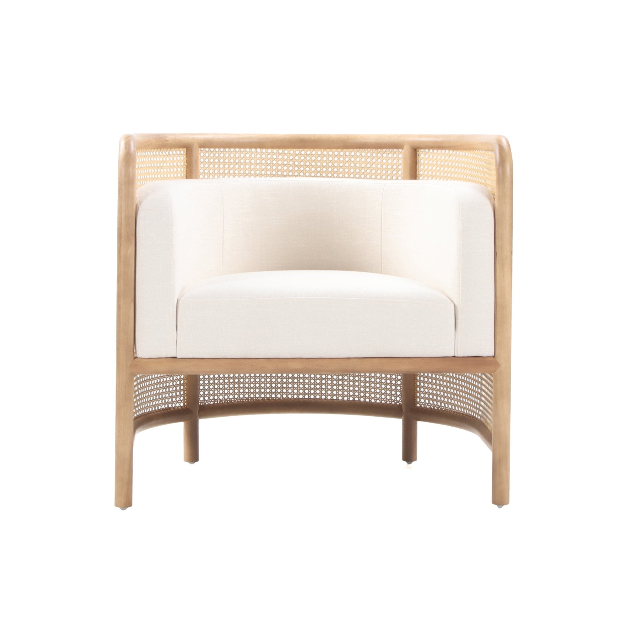 Ava White Rattan Accent Chair
