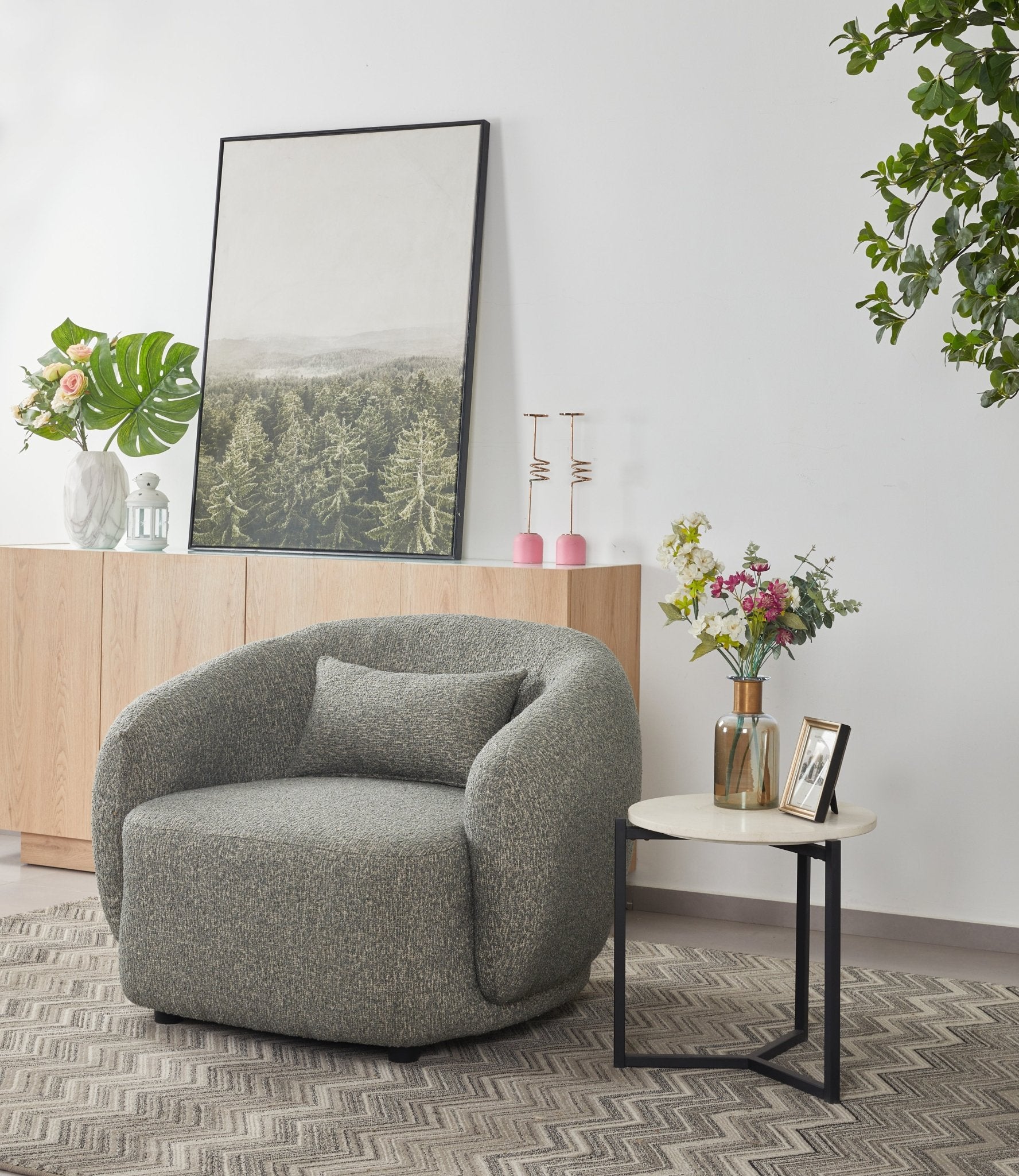 Barcelona dark grey Accent Chair (102CM)