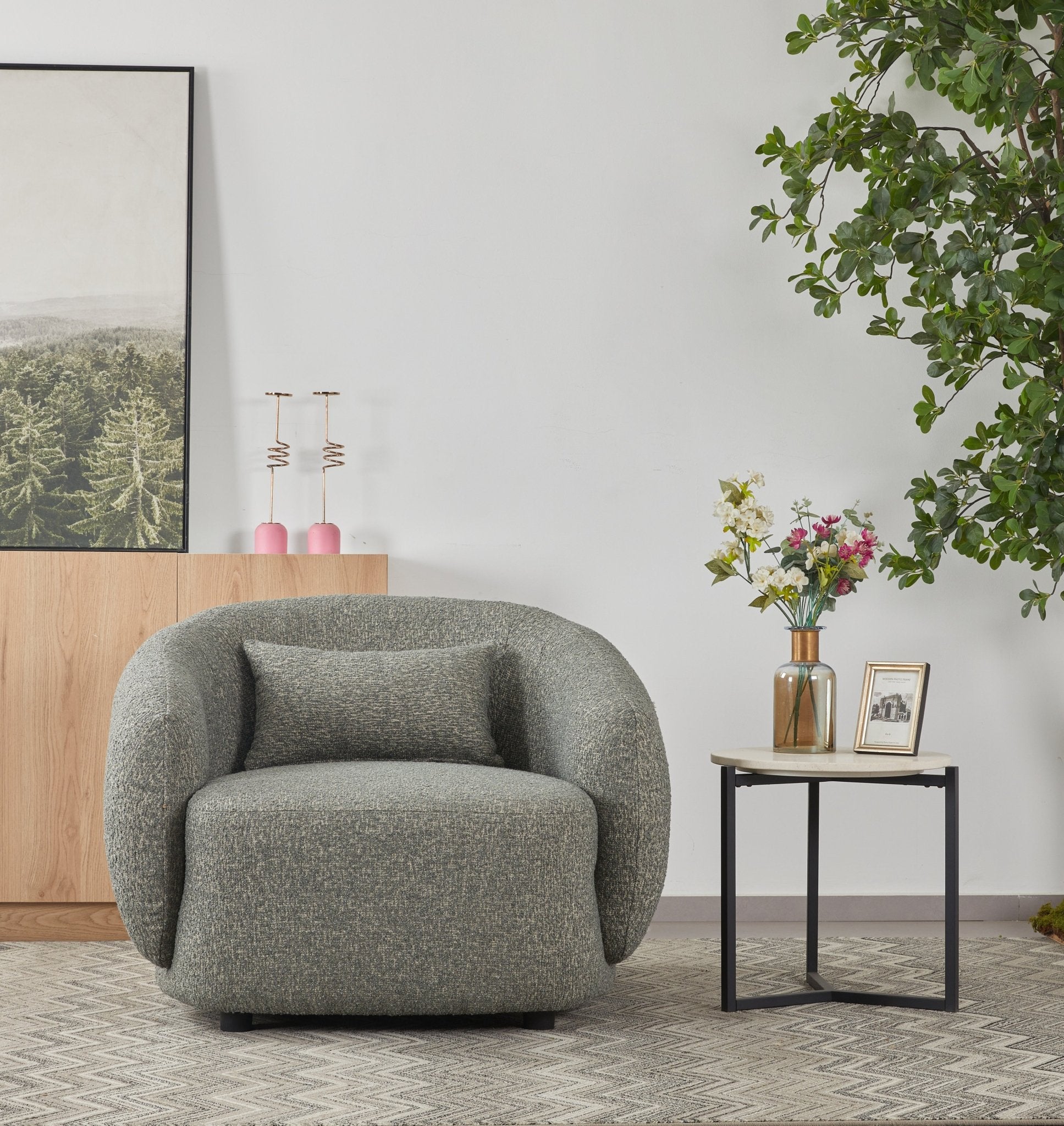 Barcelona dark grey Accent Chair (102CM)