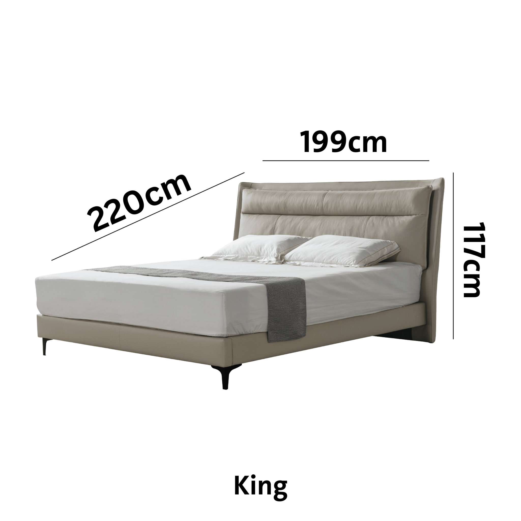 Starlit Sleeper Grey King Bed x W196
