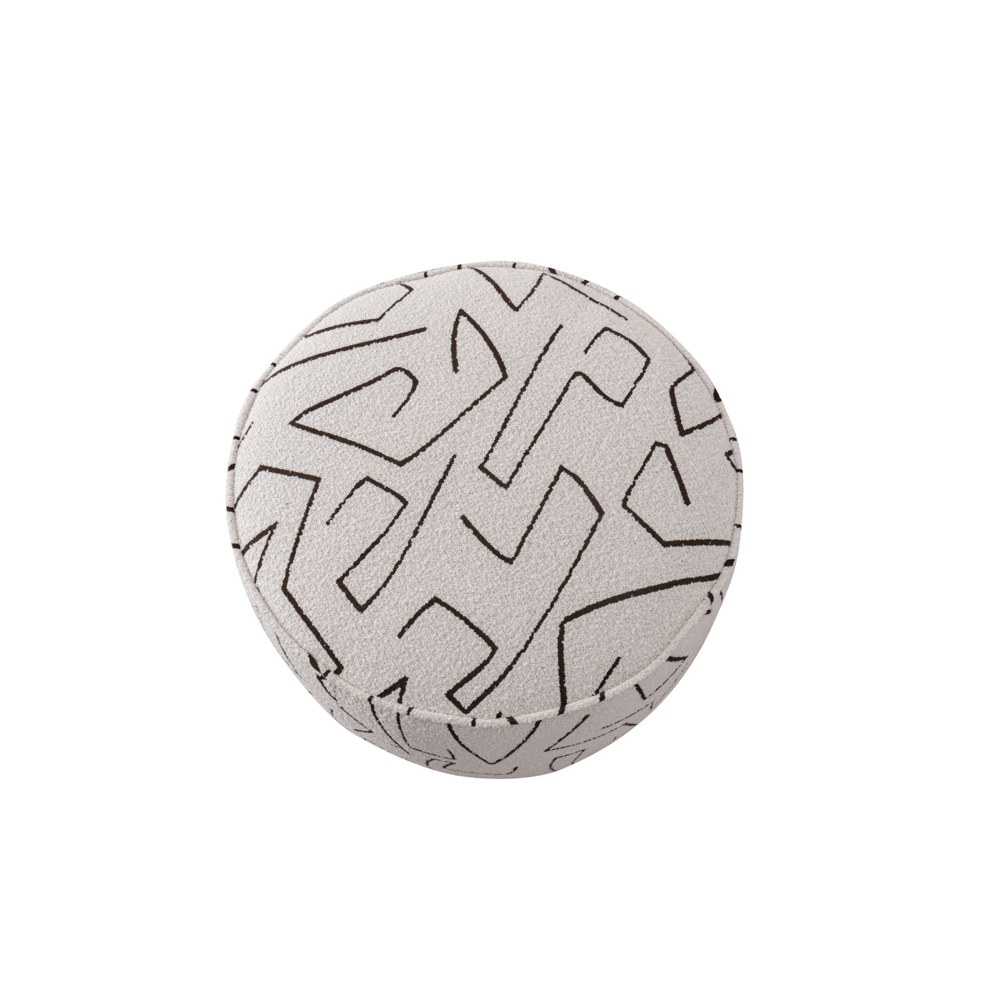 Pattern White Boucle Ottoman W55.5xH44cm