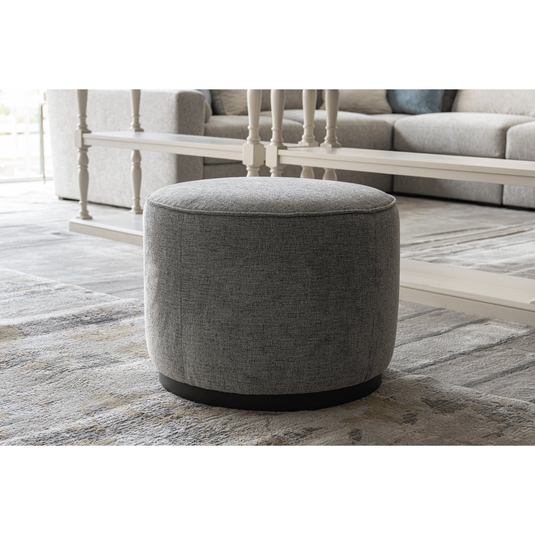 Pattern White Boucle Ottoman W55.5xH44cm