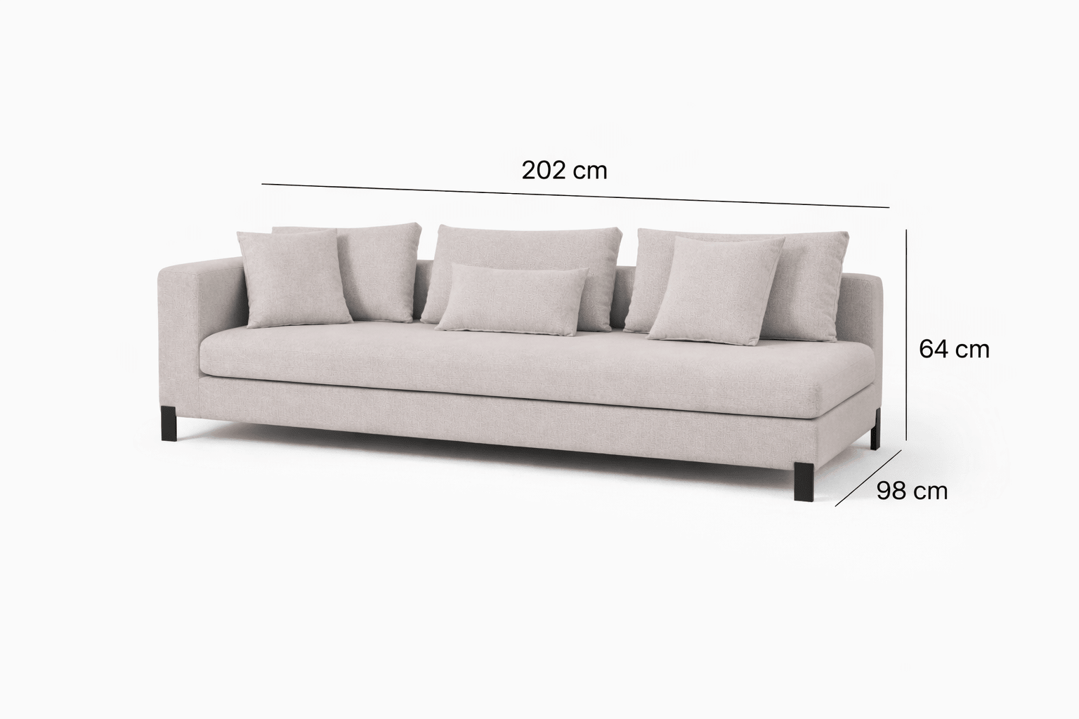 Bianca 3 Seater Left Thin Arm