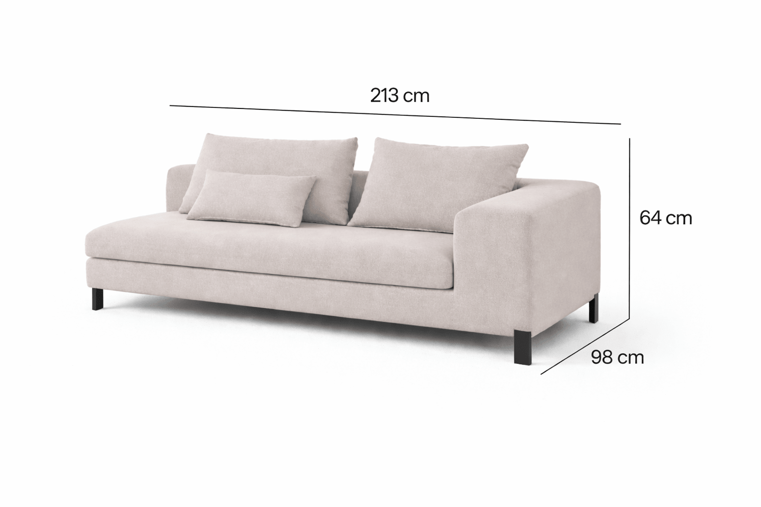 Bianca 3 Seater Right Fat Arm
