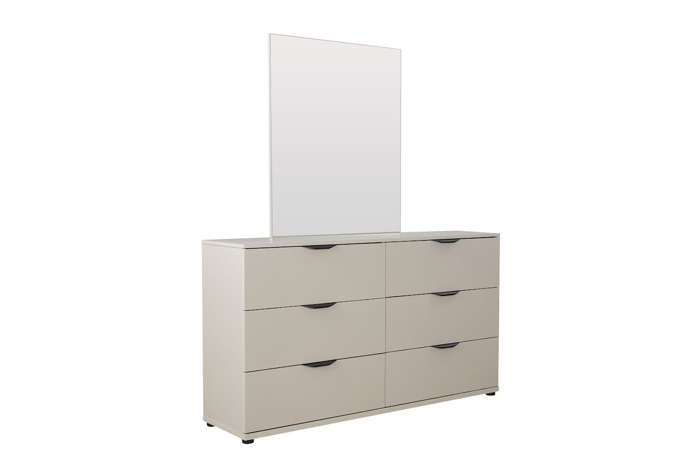 Bisque Beige Dresser with Mirror