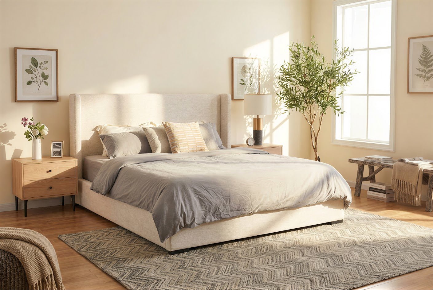 Bisque Brown Bedroom Set