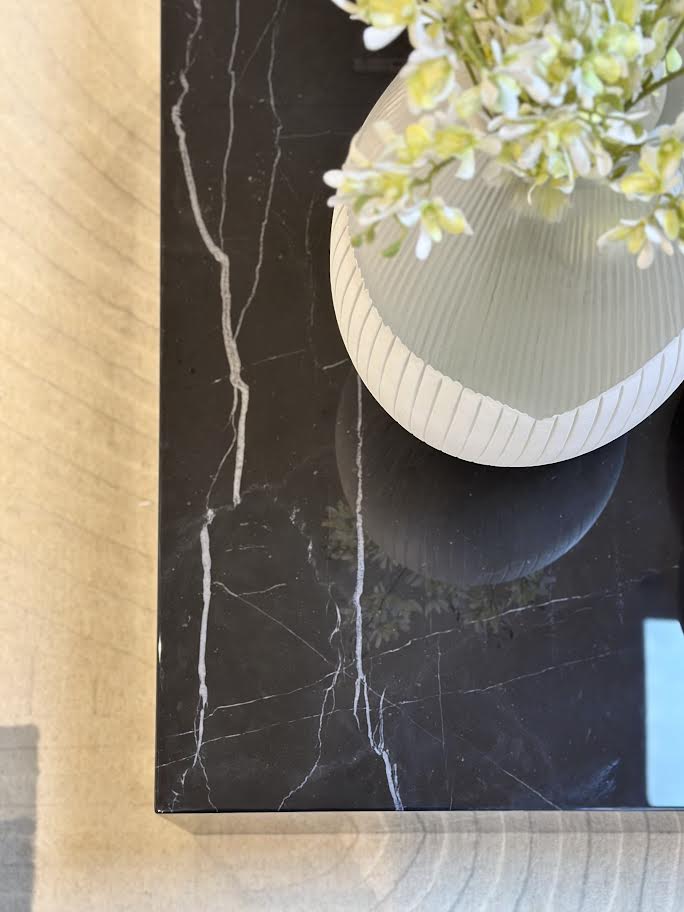 Black Marquino Marble Side Table