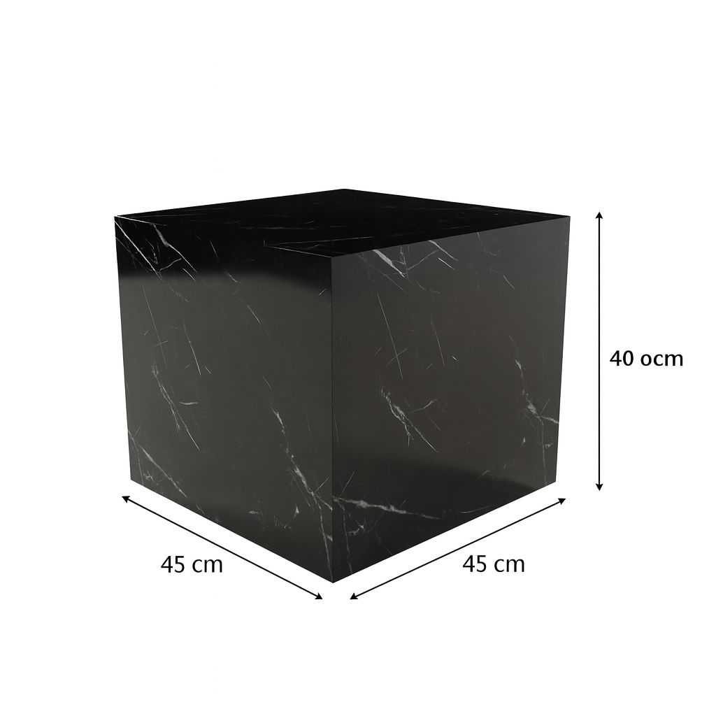 Black Marquino Marble Side Table