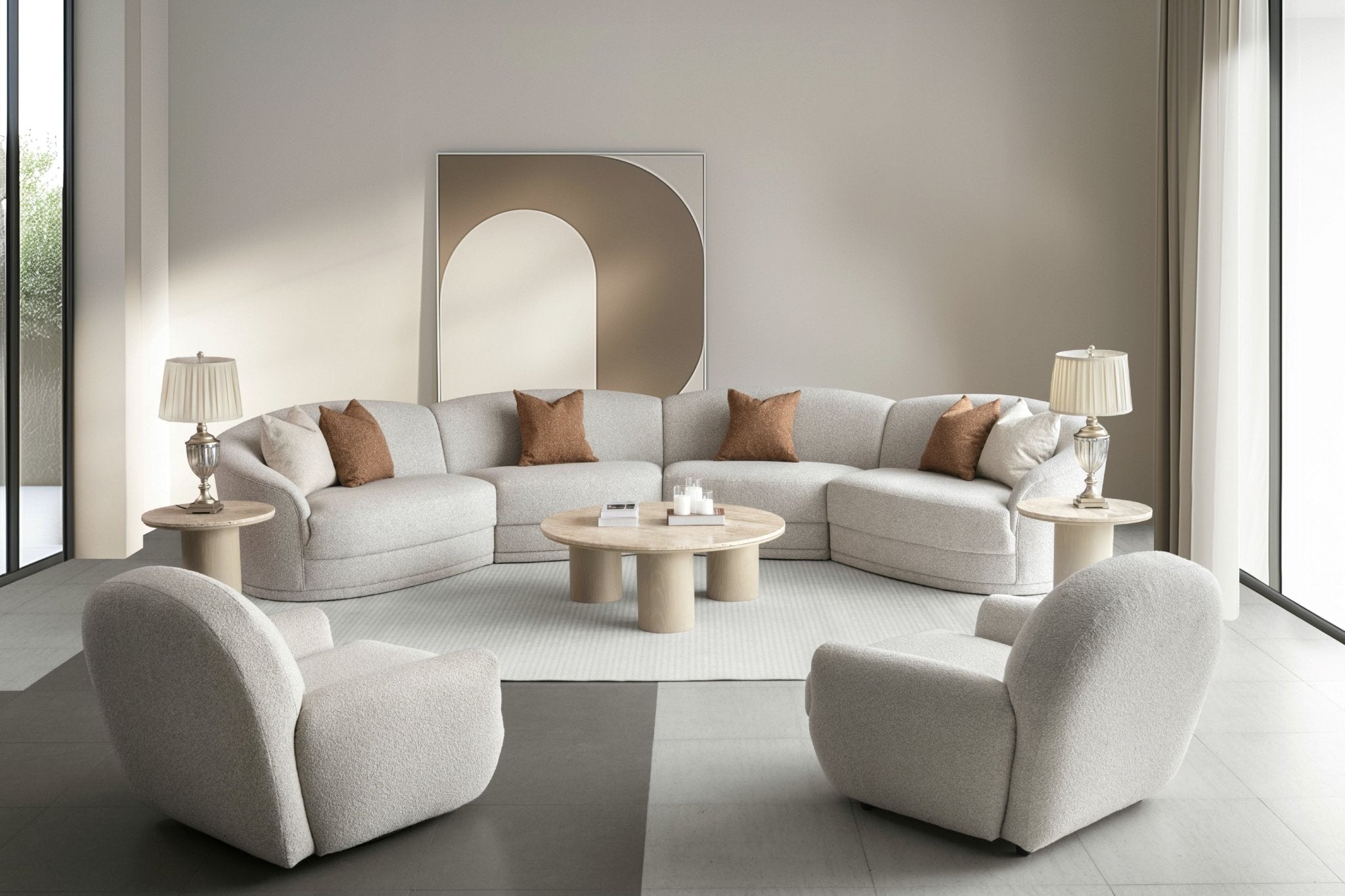 Blissful Seating Beige Arm Chair W98
