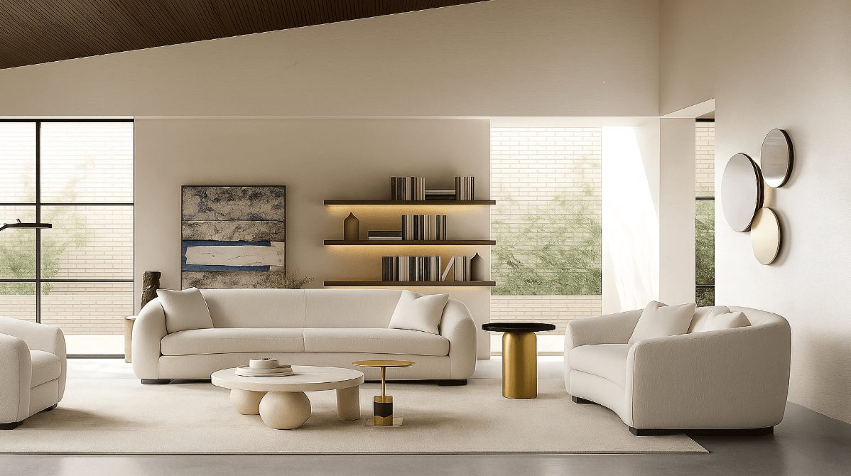 Bouclé Beige Set + Free Accent table