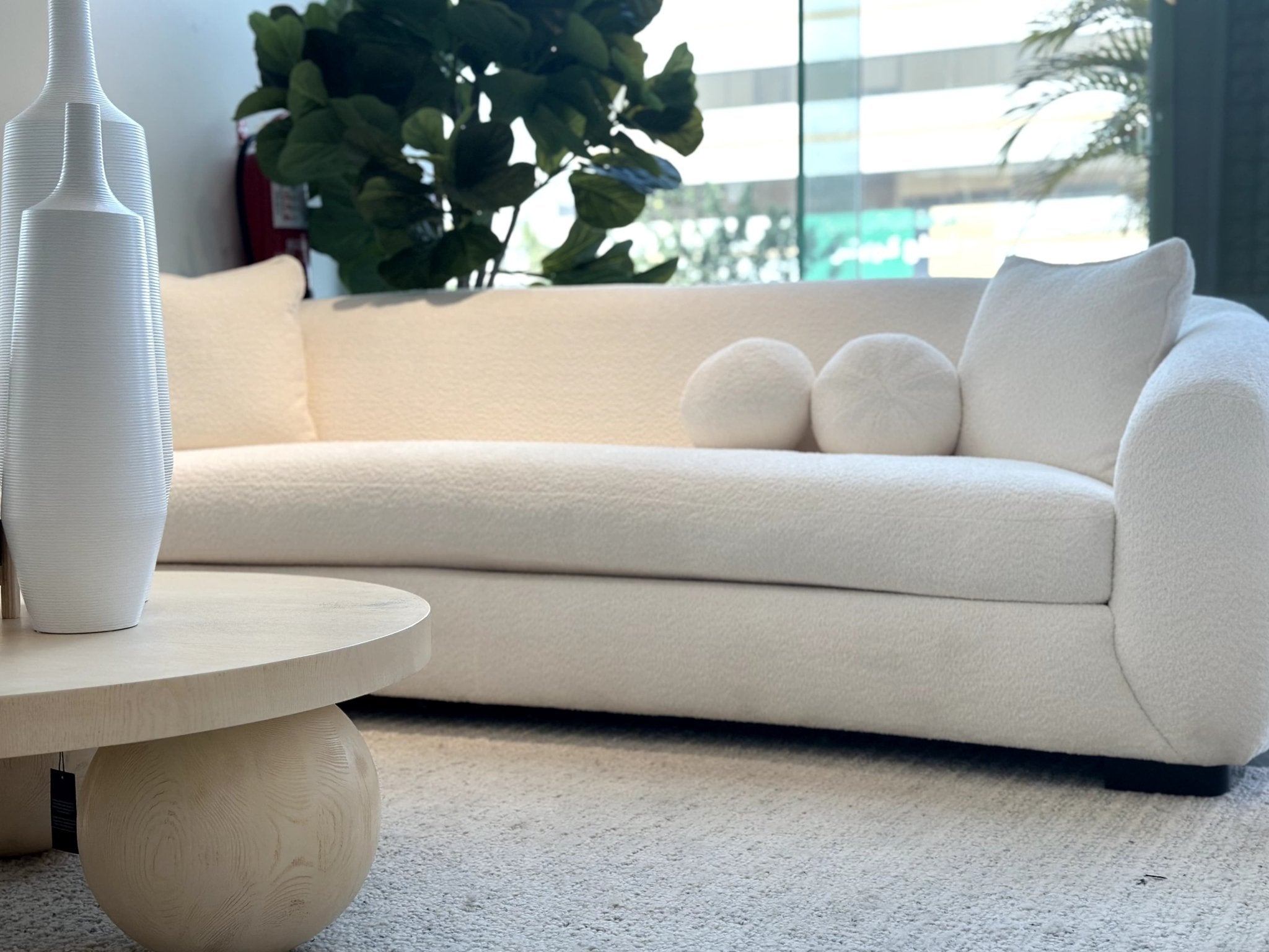 Bouclé Beige Set + Free Accent table