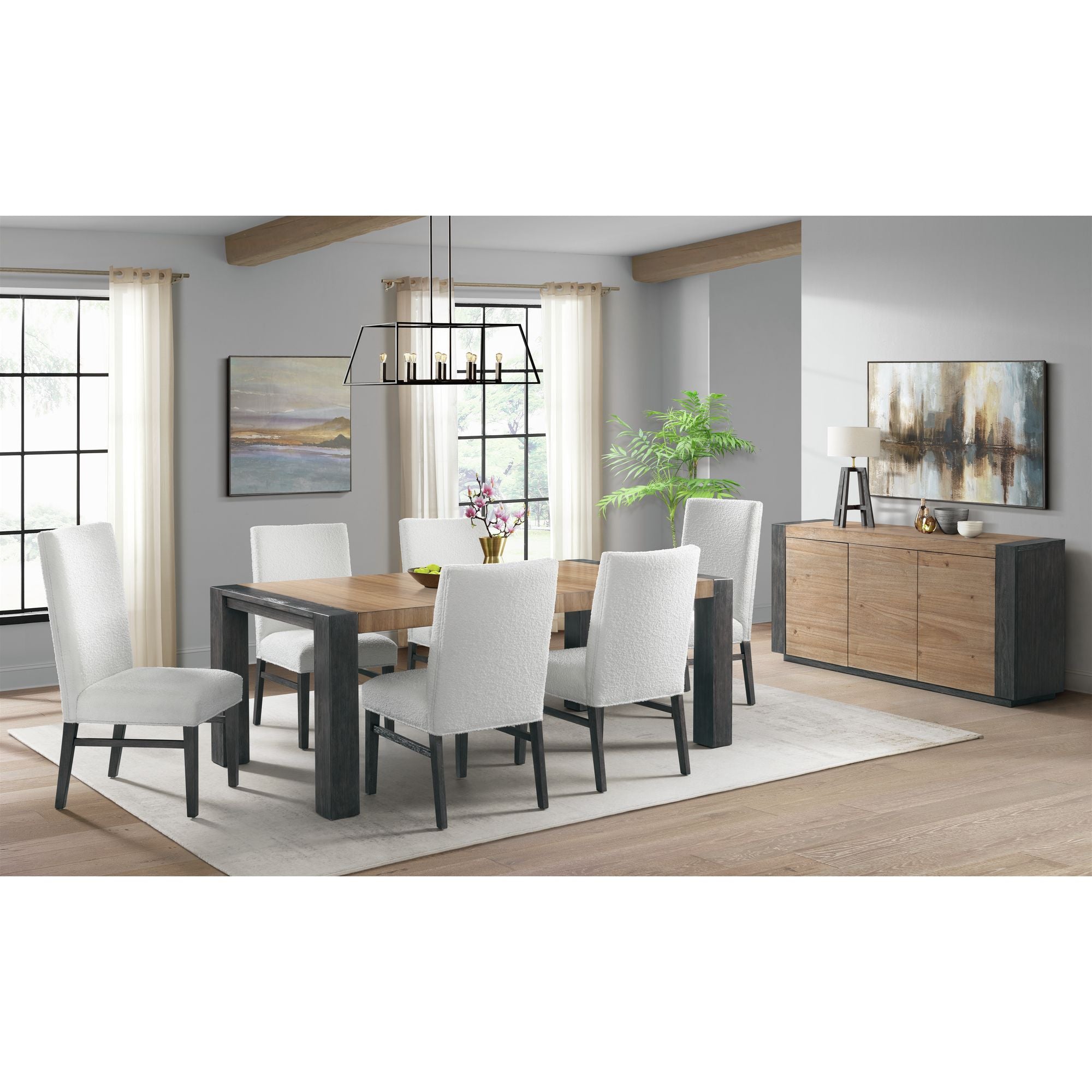 Breckenridge Dining Table with Oak Top in Black