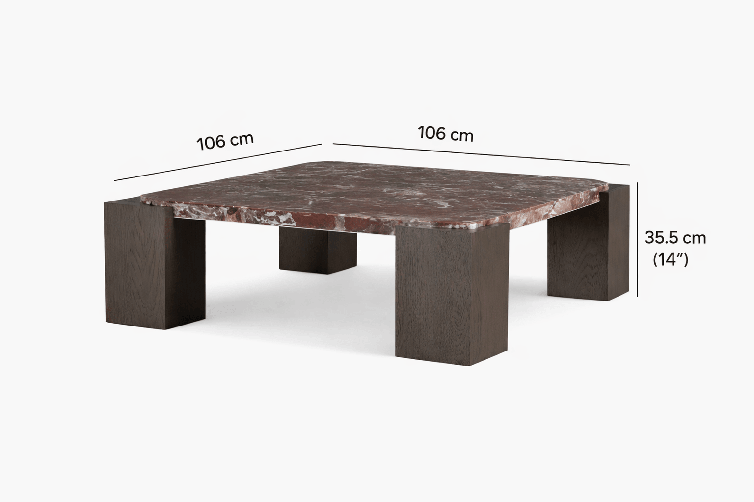 Calla Red Marble Coffee Table