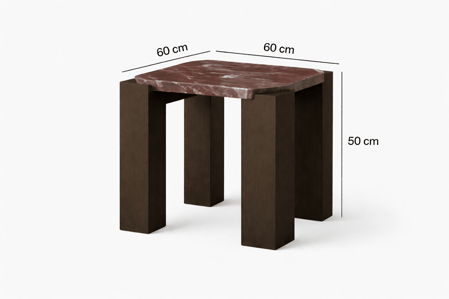 Calla Side Table - Red Marble