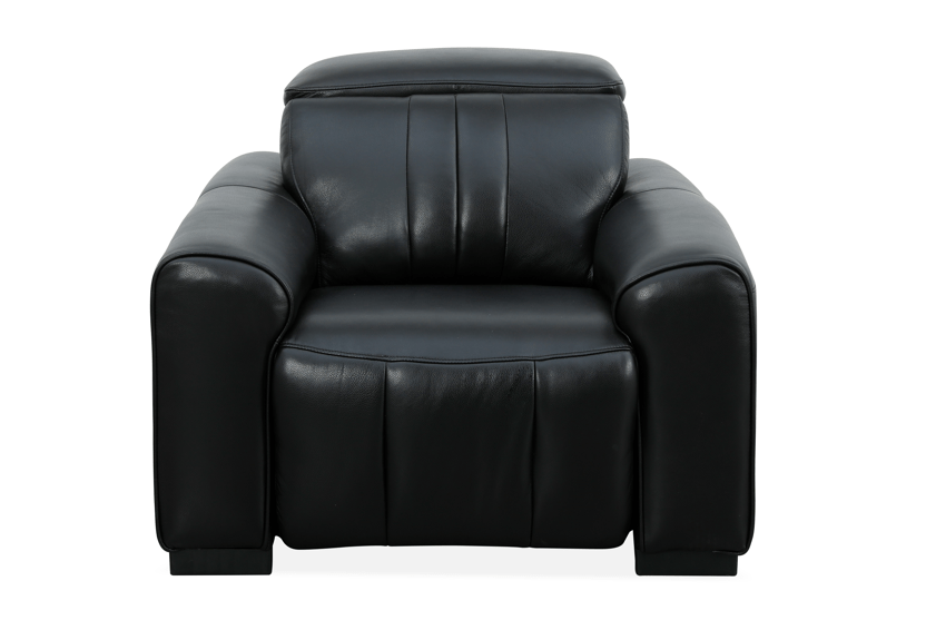 Canyon Luxe Black Leather Motion Power Chair (105cm)