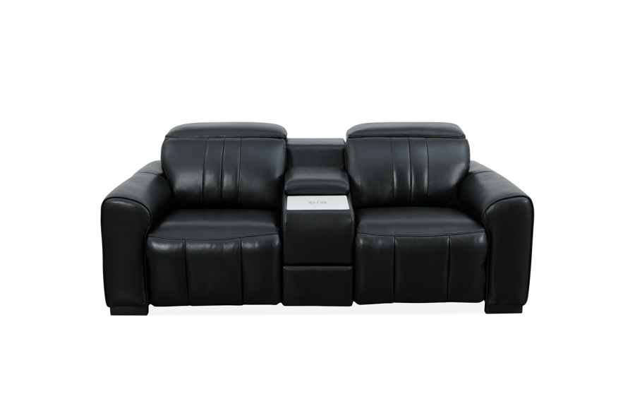 Canyon Luxe Brown Leather Motion Power Loveseat
