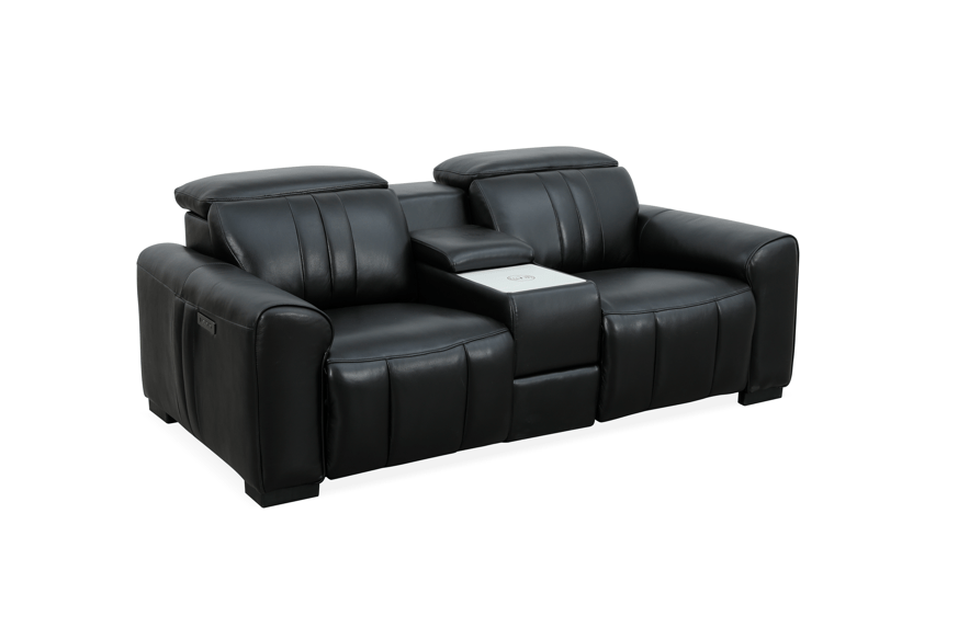 Canyon Luxe Brown Leather Motion Power Loveseat