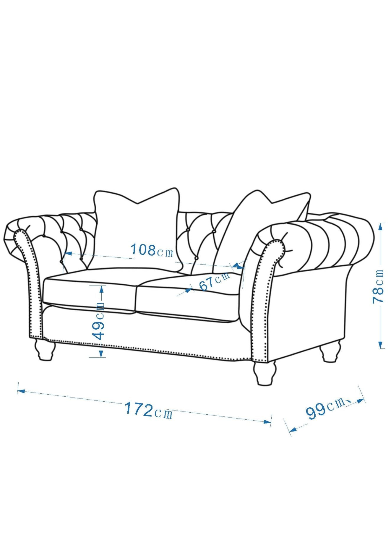 Chesterfield Cream Loveseat