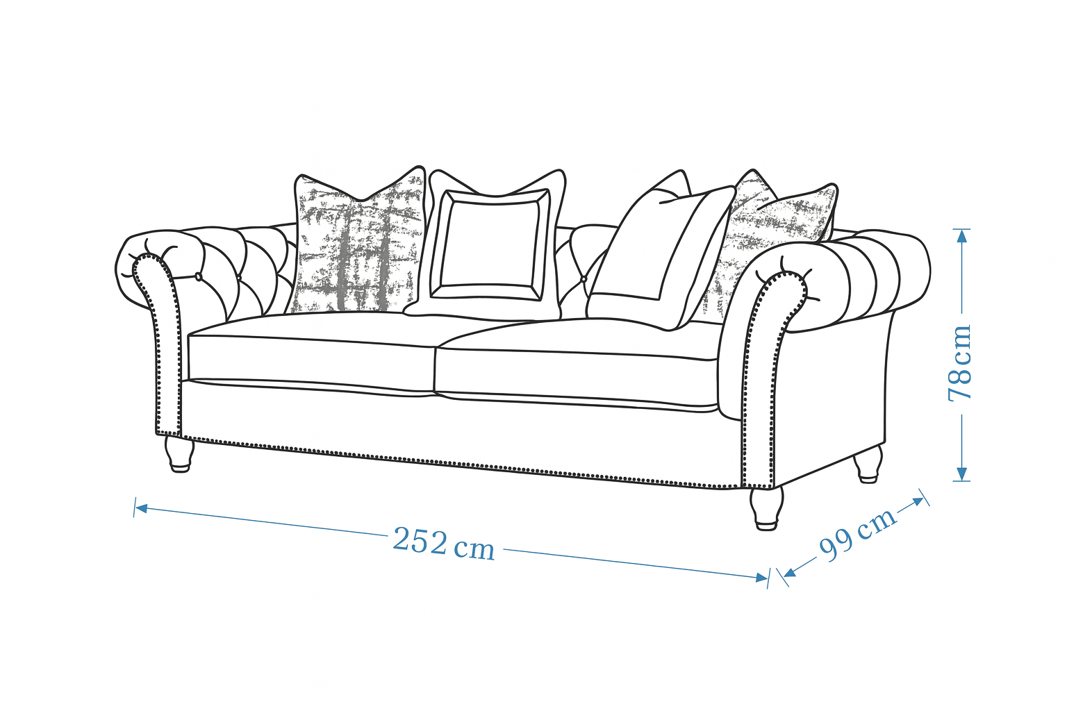 Chesterfield Cream XL Sofa
