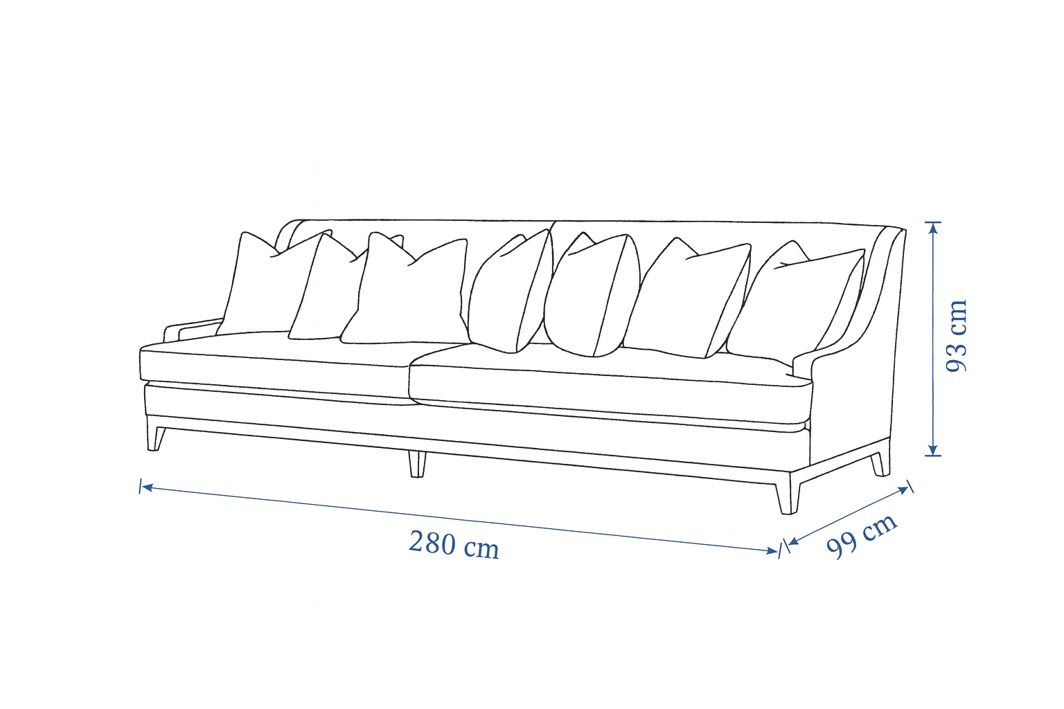 Classy By Noha Albabtain 4 Seater Sofa
