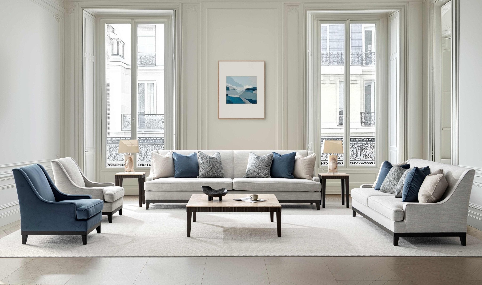 Classy By Noha Albabtain Blue Velvet Chair